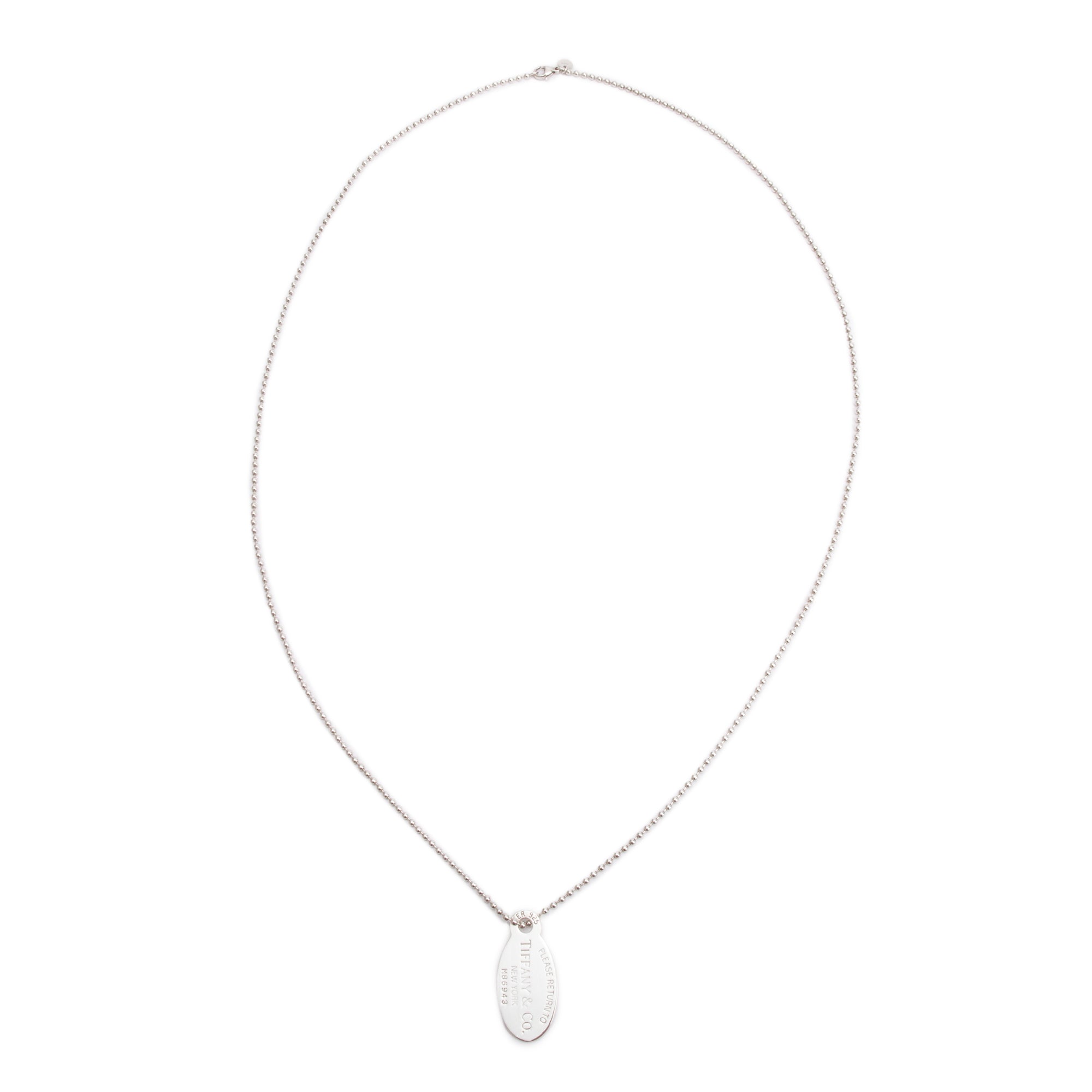 Tiffany & Co. Sterling Silver Return to Tiffany Large Oval Tag Pendant Necklace