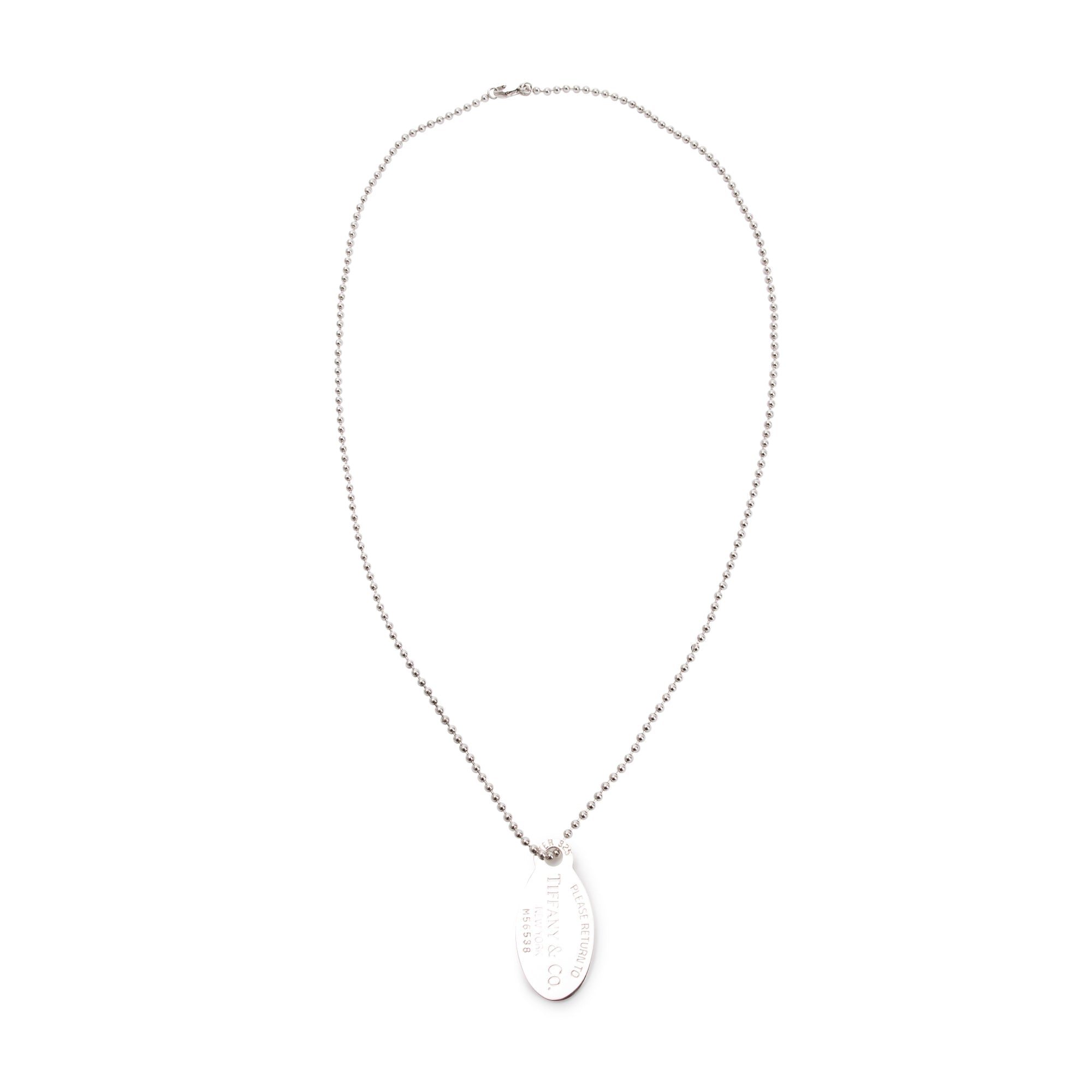 Tiffany & Co. Sterling Silver Return to Tiffany Large Oval Tag Pendant Necklace