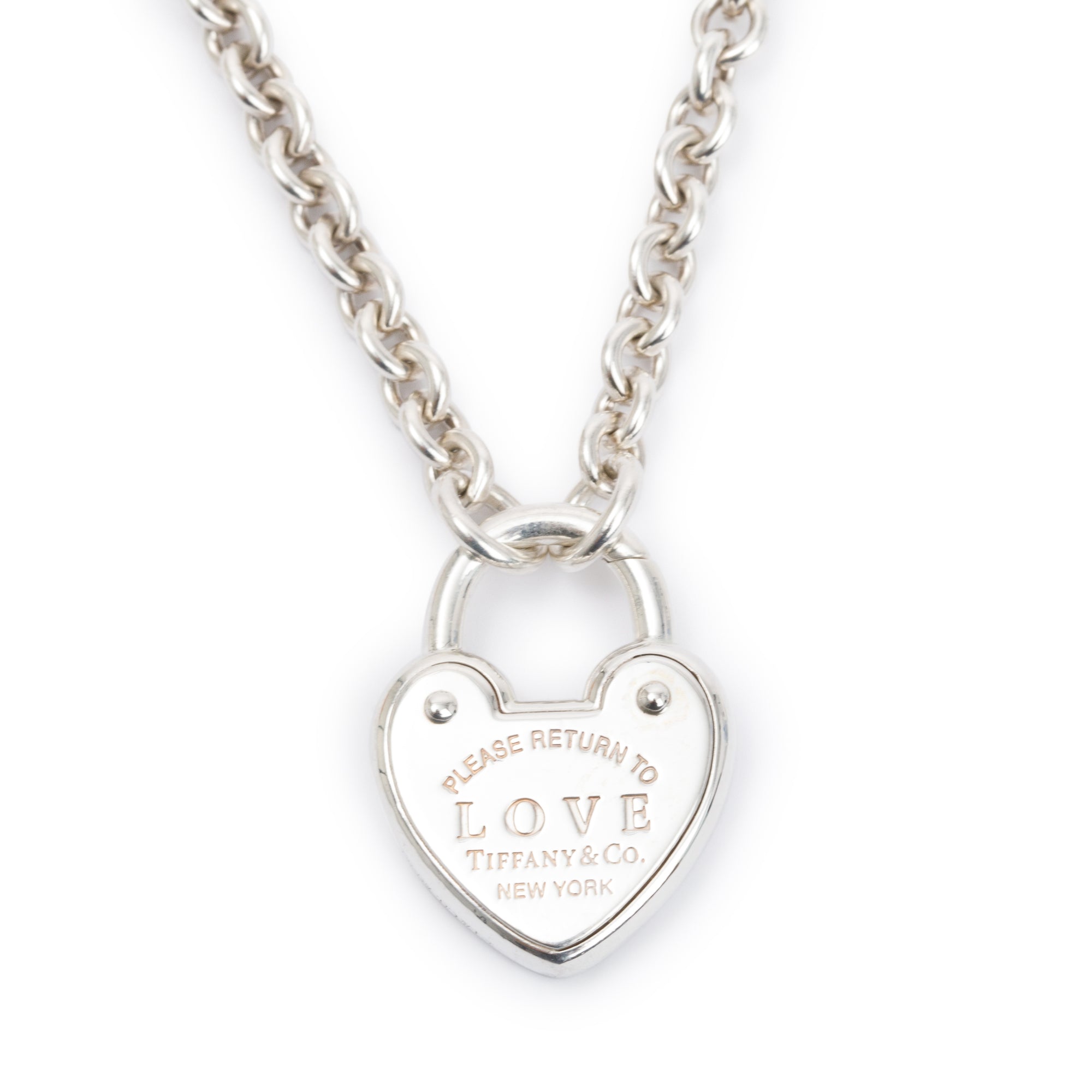 Tiffany & Co. Sterling Silver Return to Tiffany Love Heart Lock Necklace