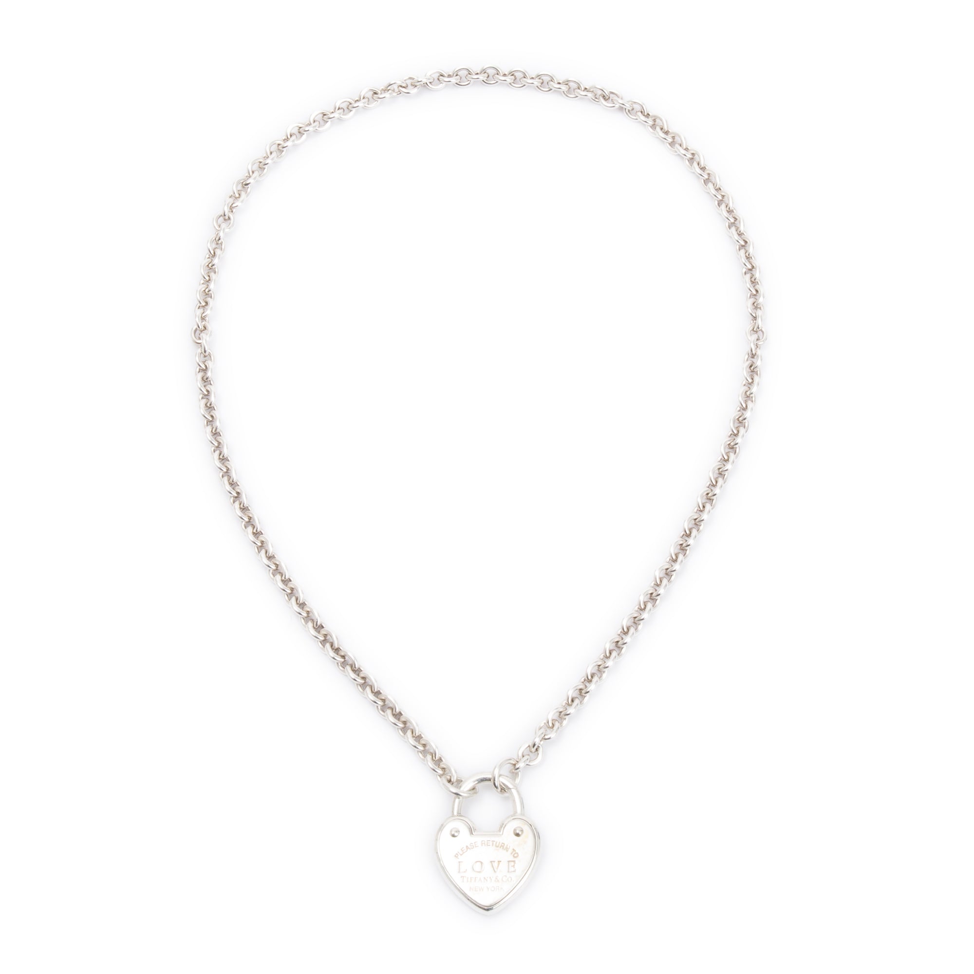Tiffany & Co. Sterling Silver Return to Tiffany Love Heart Lock Necklace