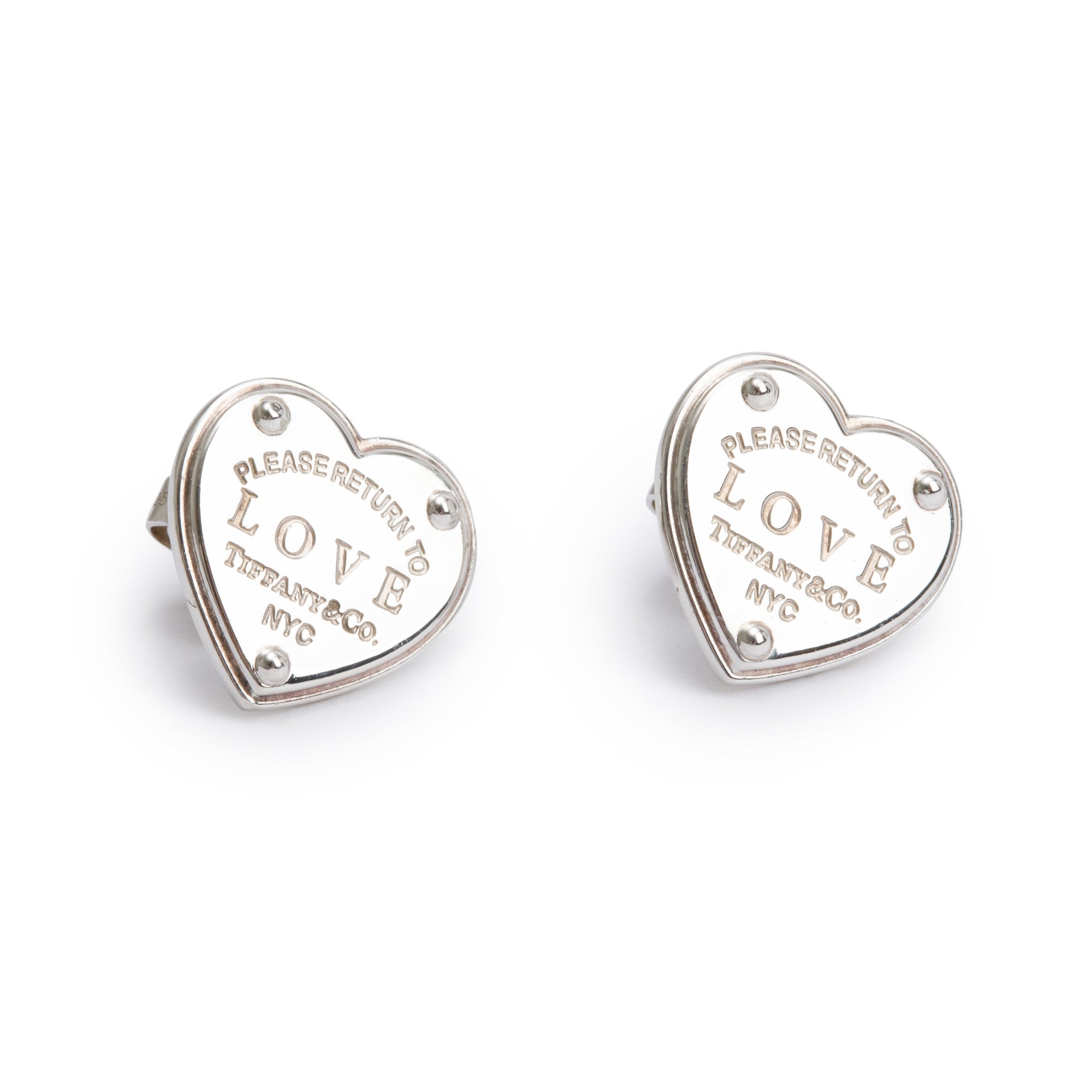 Tiffany & Co. Sterling Silver Return to Tiffany Love Heart Stud Earrings