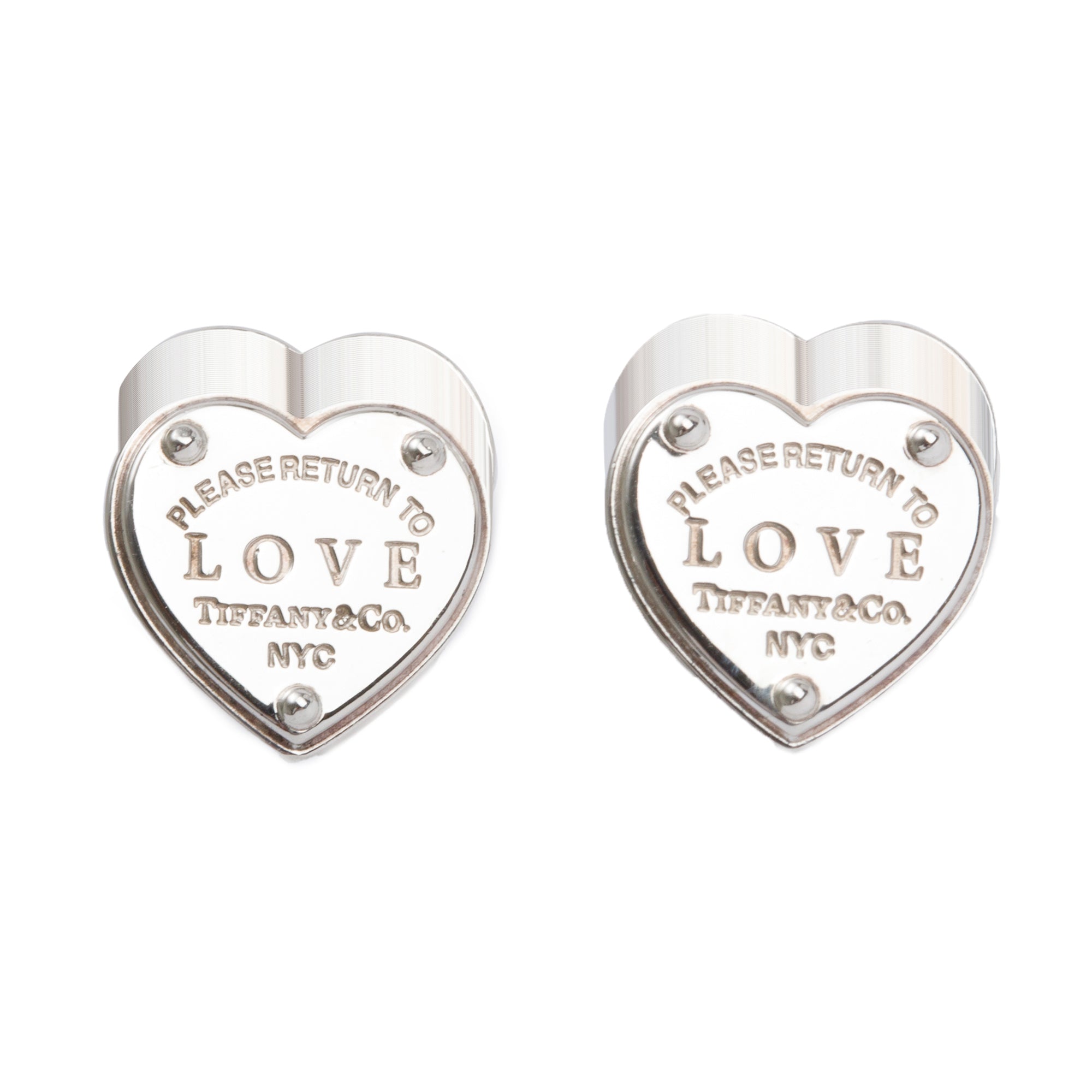 Tiffany & Co. Sterling Silver Return to Tiffany Love Heart Stud Earrings