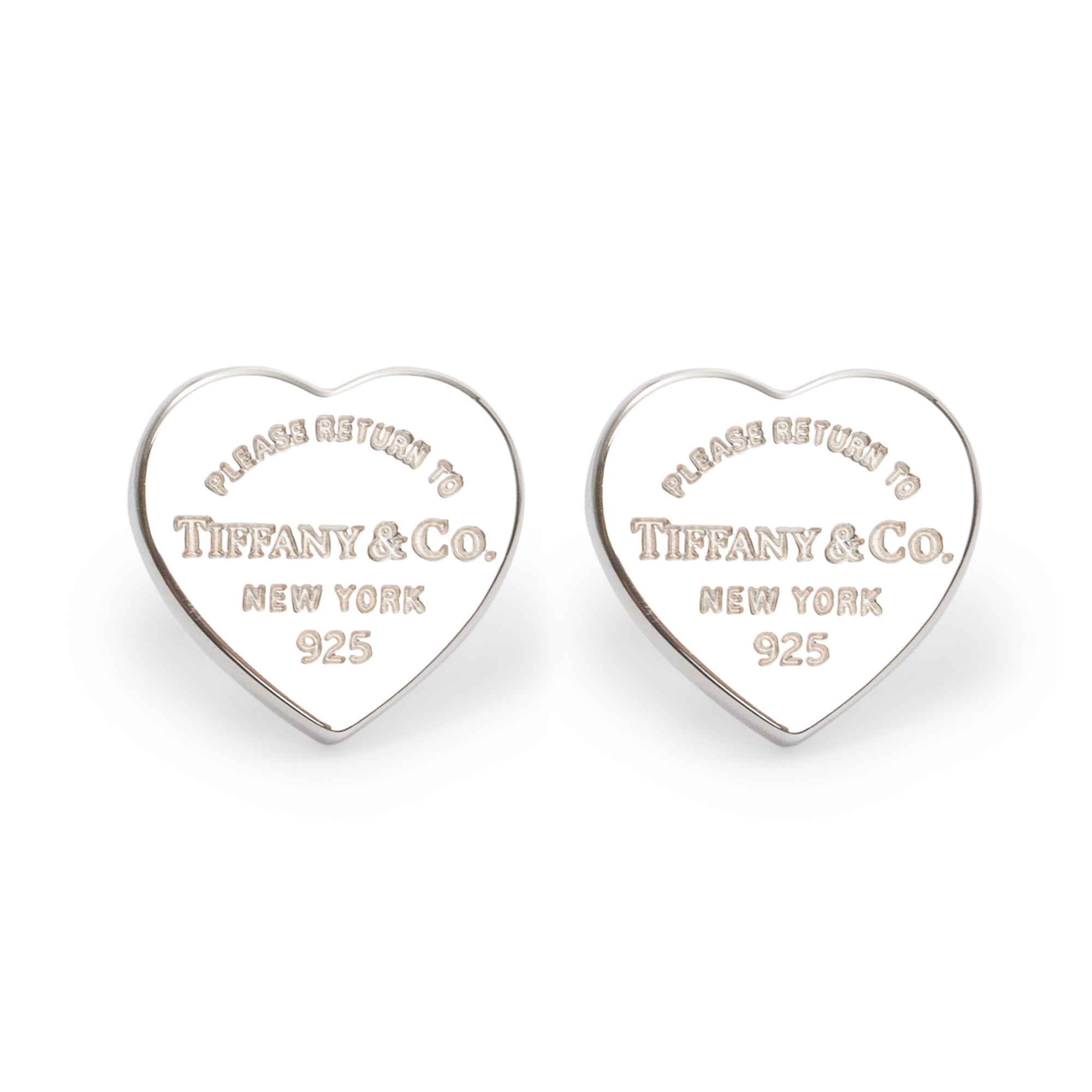 Tiffany & Co. Sterling Silver Return to Tiffany Mini Heart Tag Stud Earrings