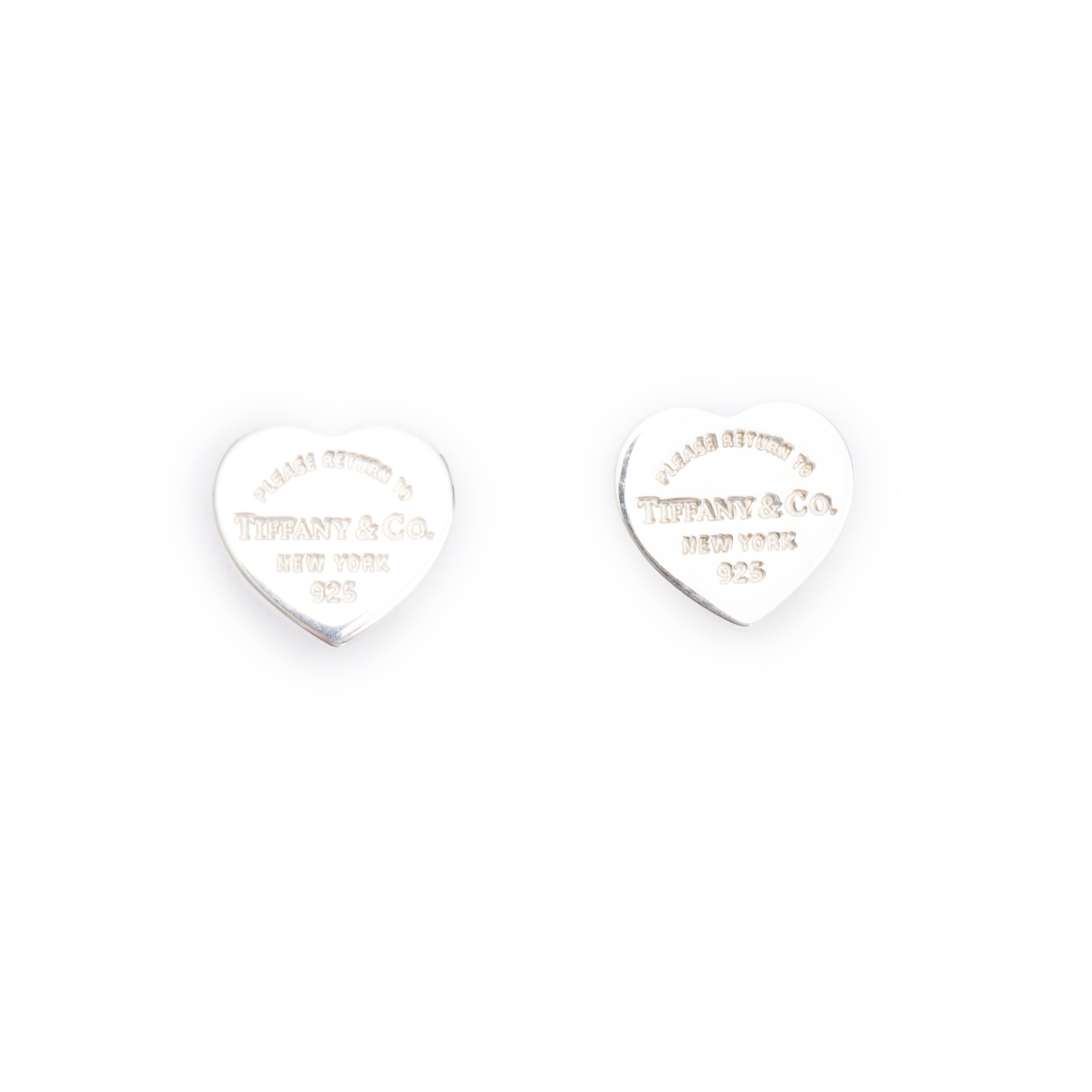 Tiffany & Co. Sterling Silver Return to Tiffany Mini Heart Tag Stud Earrings