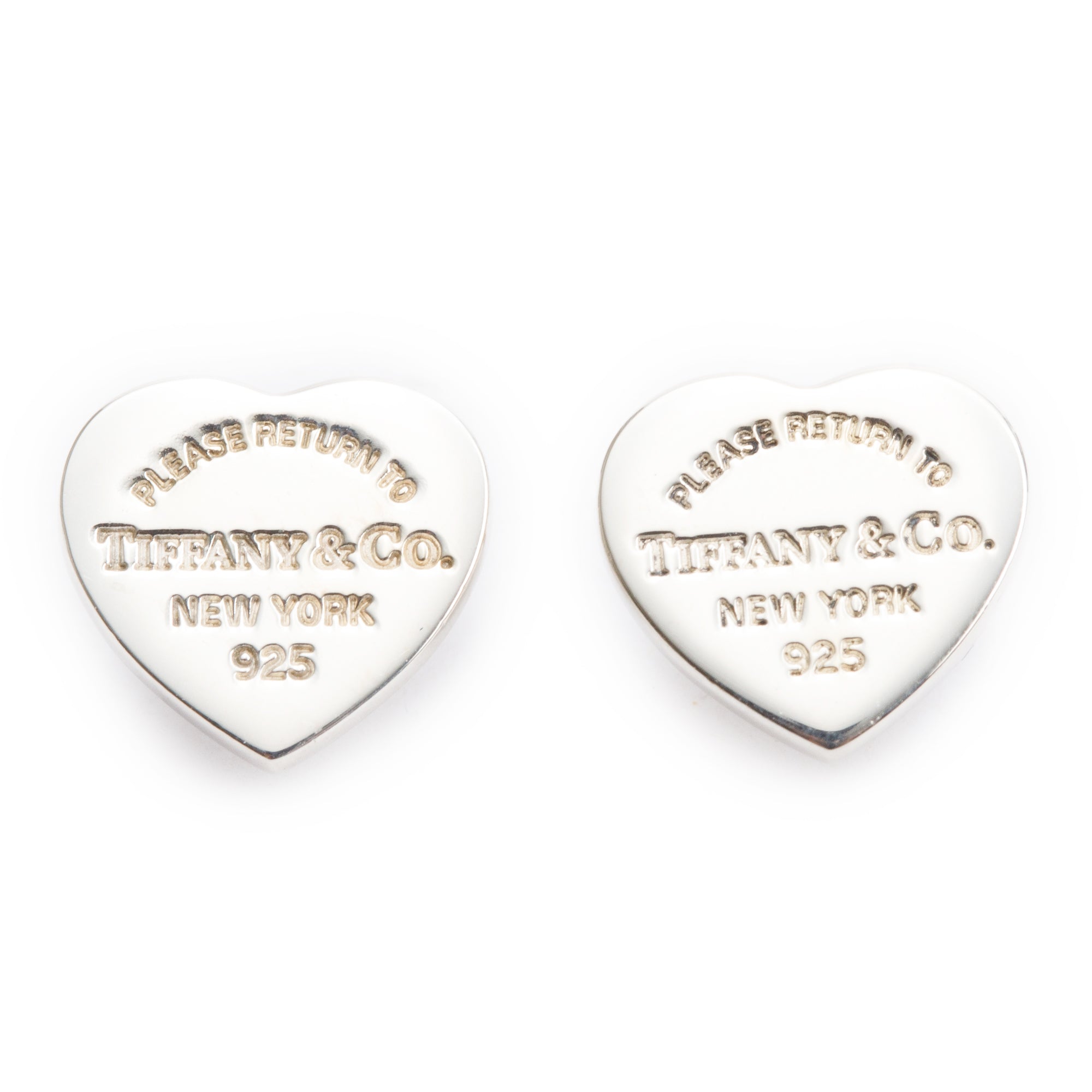 Tiffany & Co. Sterling Silver Return to Tiffany Mini Heart Tag Stud Earrings
