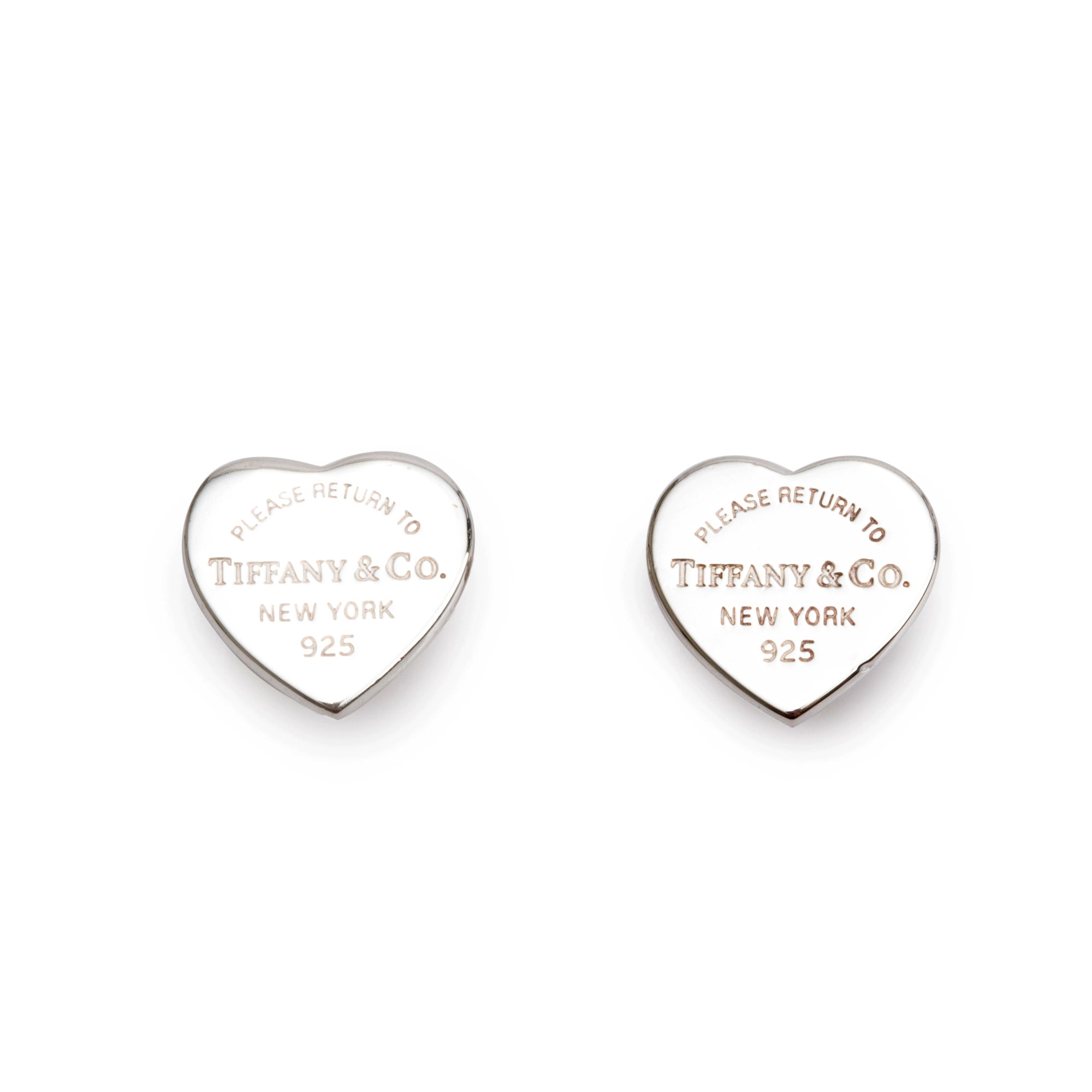 Tiffany & Co. Sterling Silver Return to Tiffany Mini Heart Tag Stud Earrings