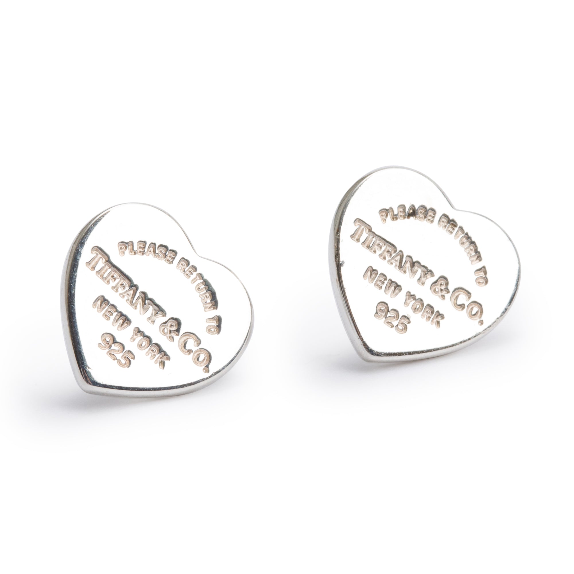 Tiffany & Co. Sterling Silver Return to Tiffany Mini Heart Tag Stud Earrings