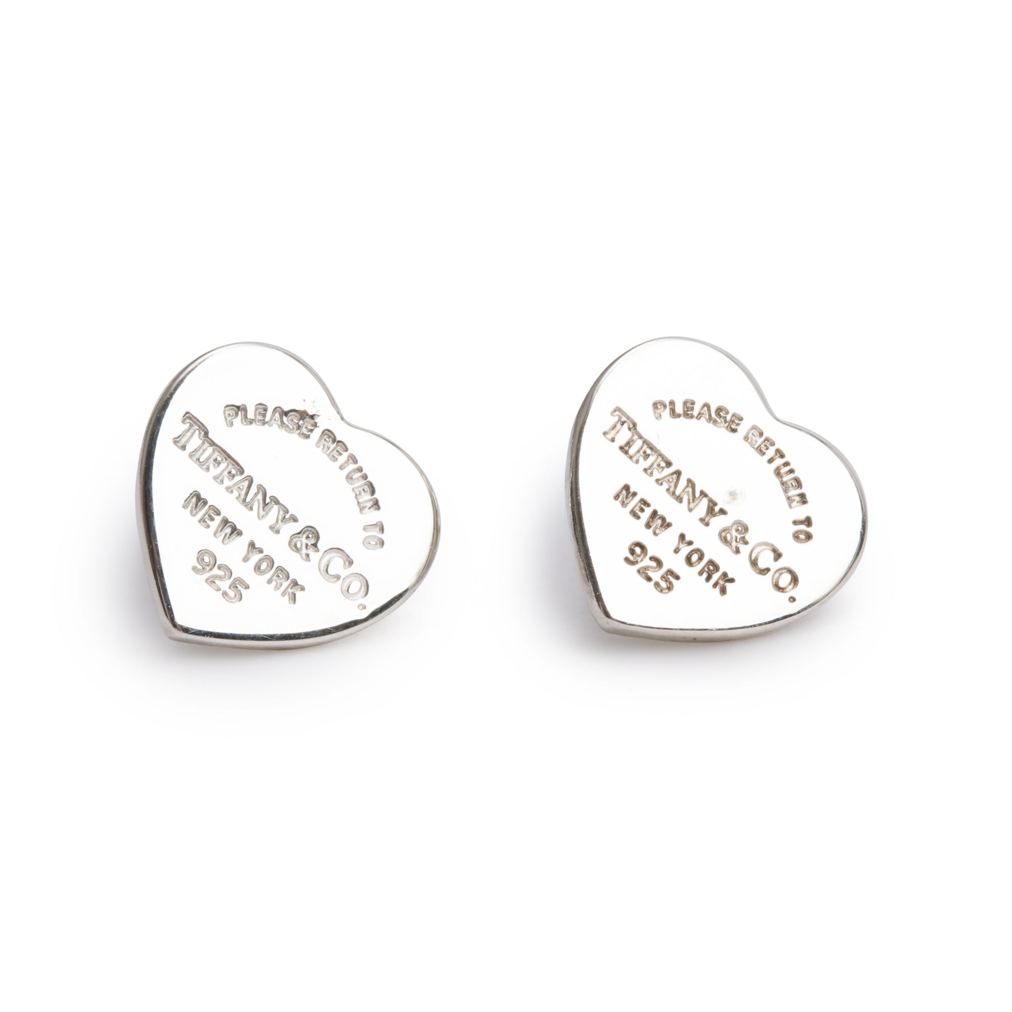Tiffany & Co. Sterling Silver Return to Tiffany Mini Heart Tag Stud Earrings