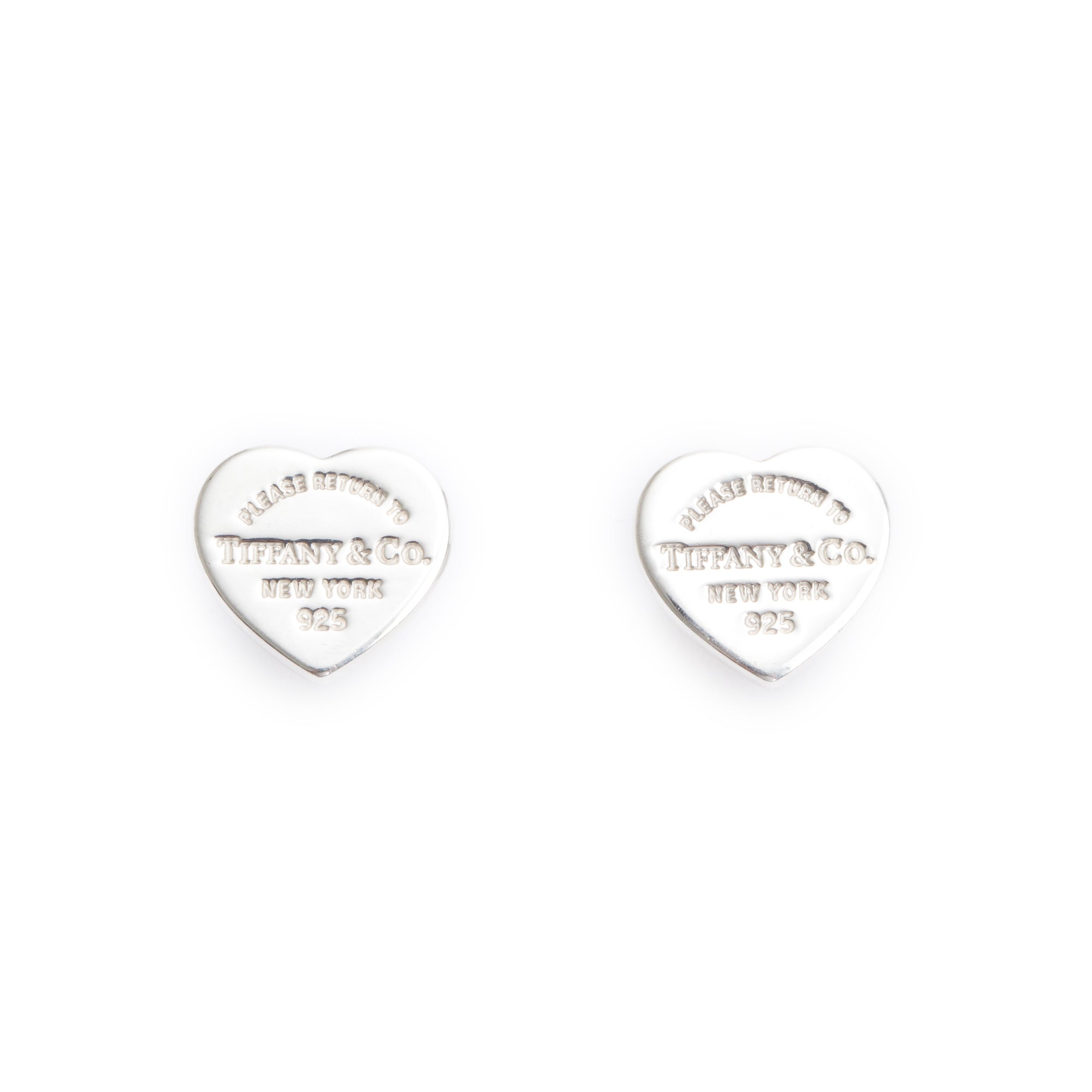 Tiffany & Co. Sterling Silver Return to Tiffany Mini Heart Tag Stud Earrings