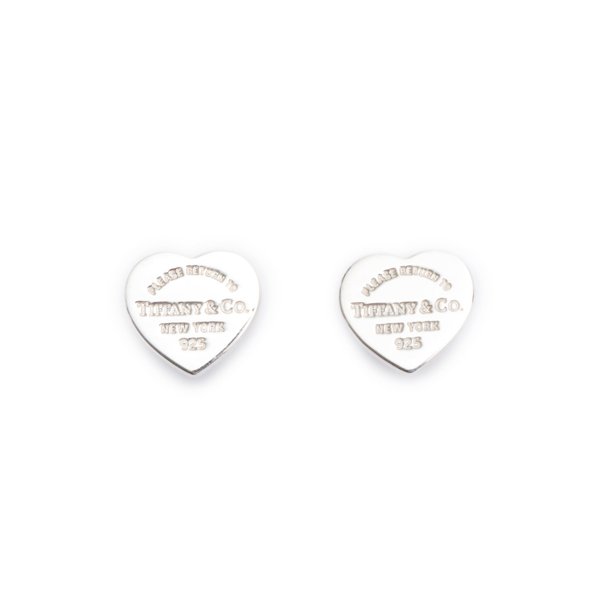 Tiffany & Co. Sterling Silver Return to Tiffany Mini Heart Tag Stud Earrings