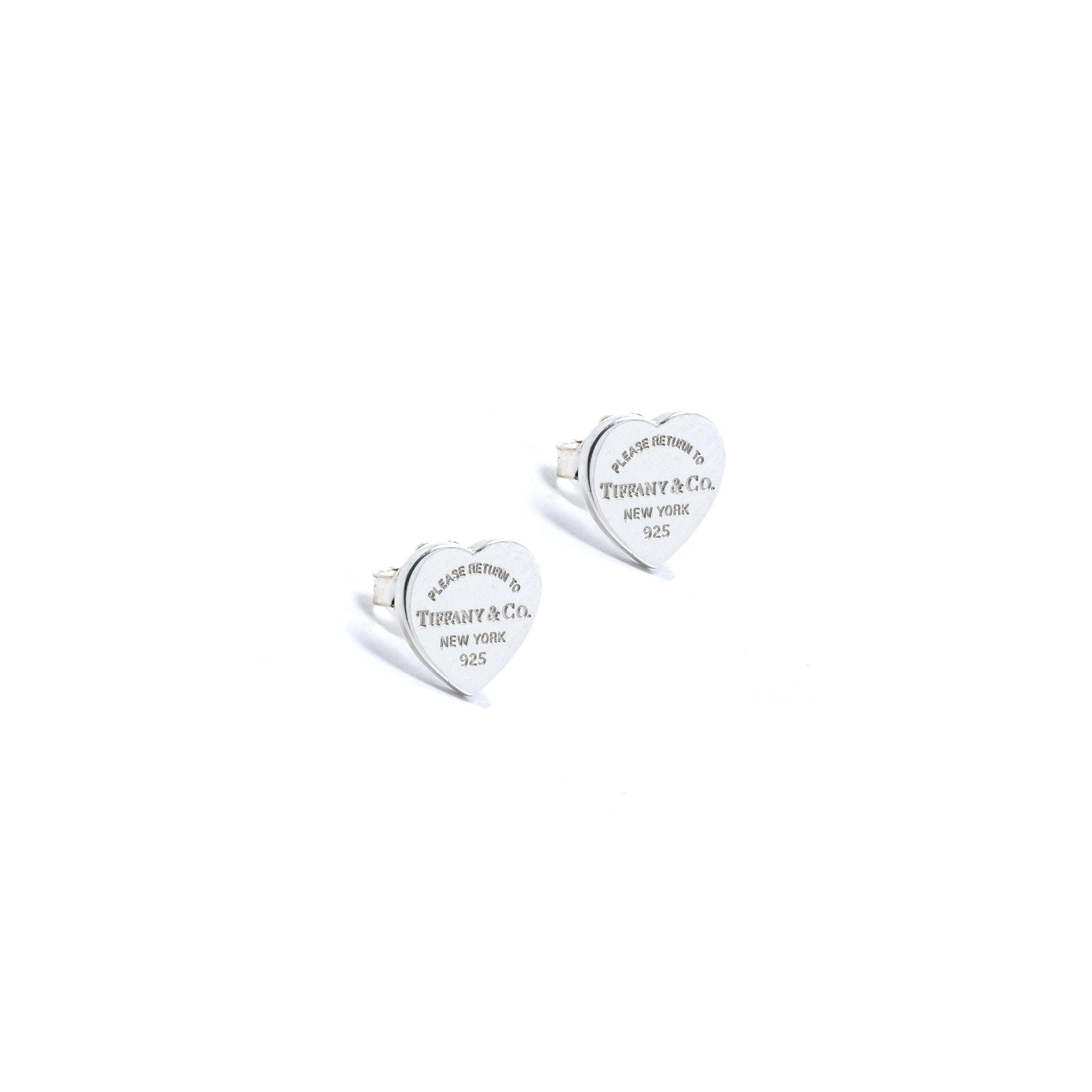 Tiffany & Co. Sterling Silver Return to Tiffany Mini Heart Tag Stud Earrings