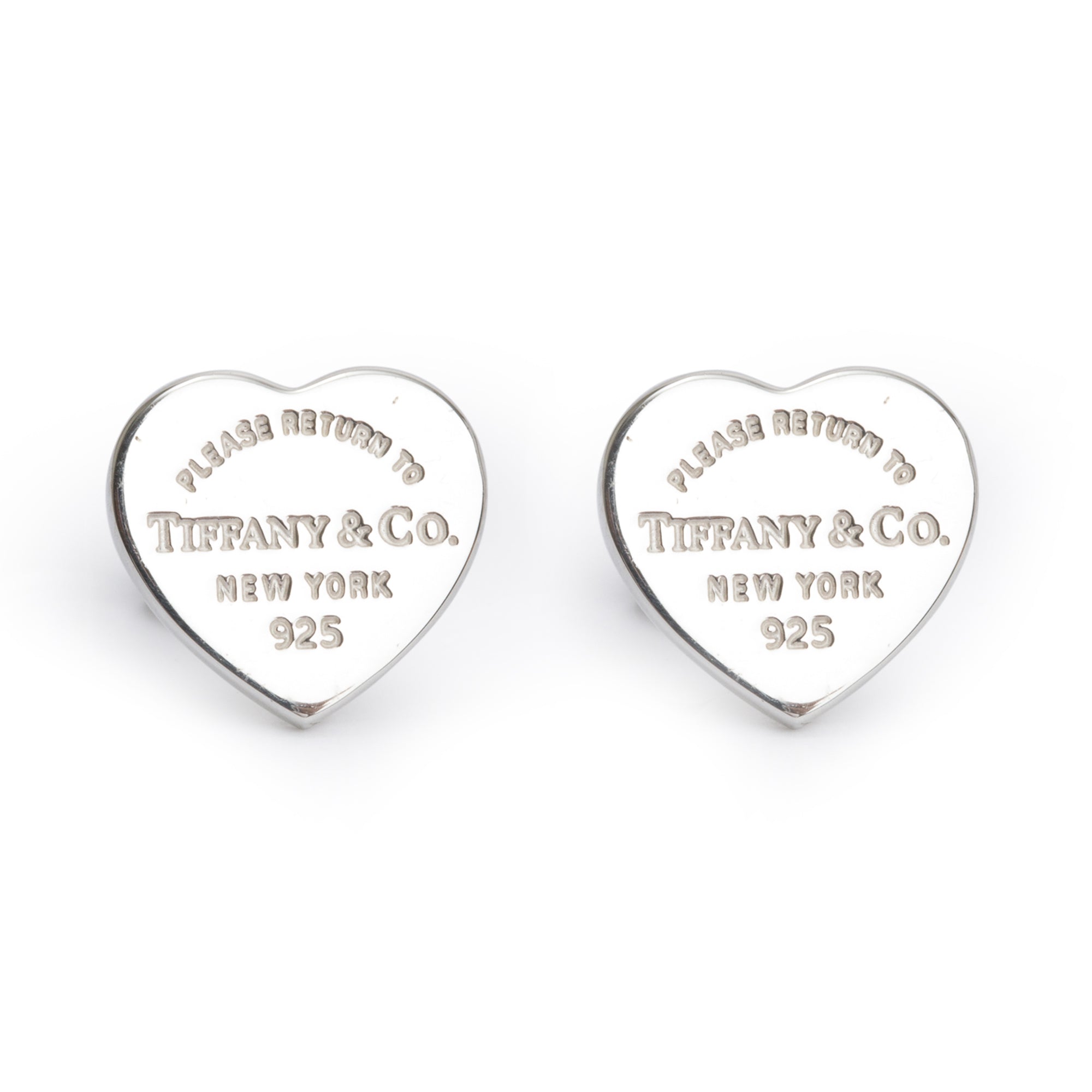 Tiffany & Co. Sterling Silver Return to Tiffany Mini Heart Tag Stud Earrings