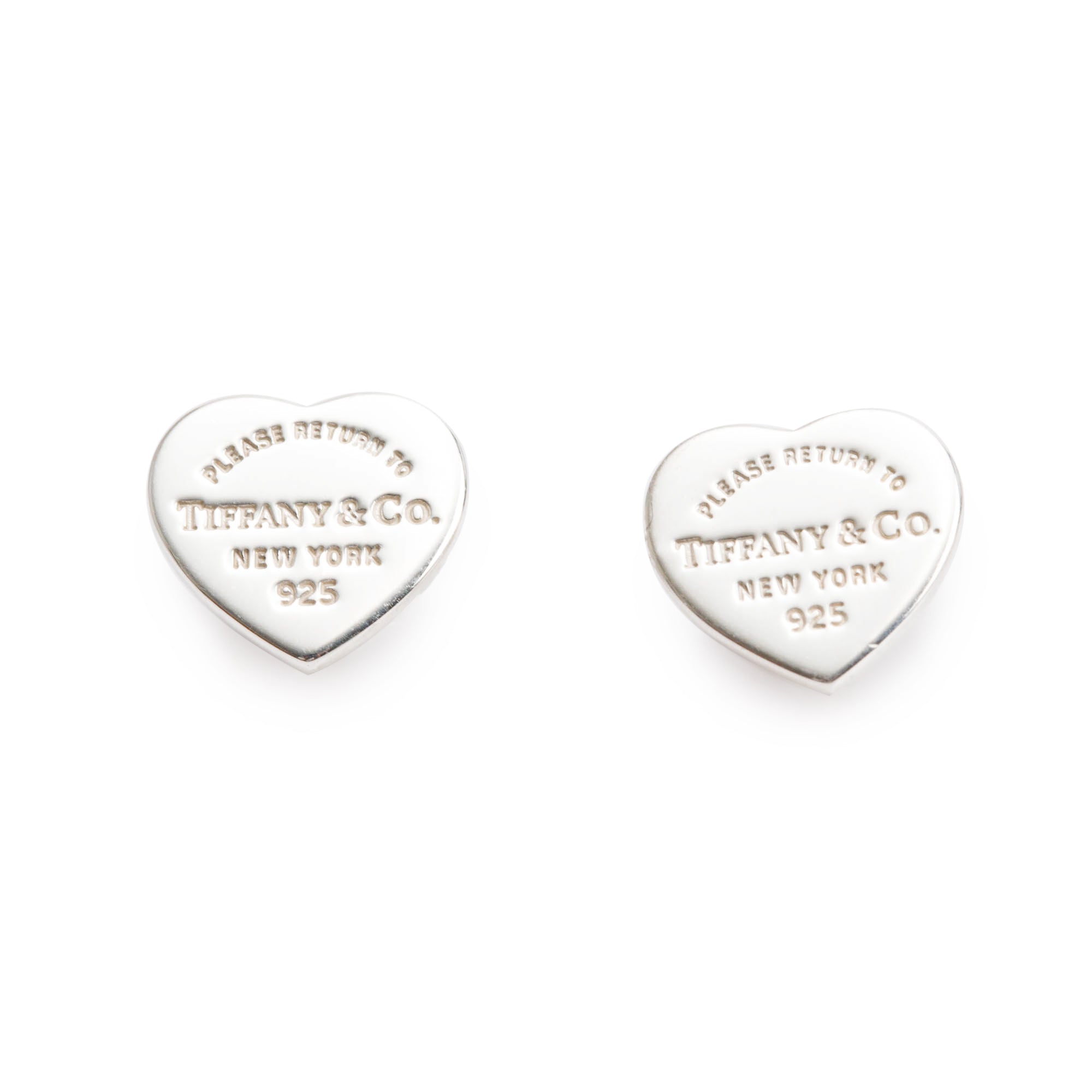 Tiffany & Co. Sterling Silver Return to Tiffany Mini Heart Tag Stud Earrings