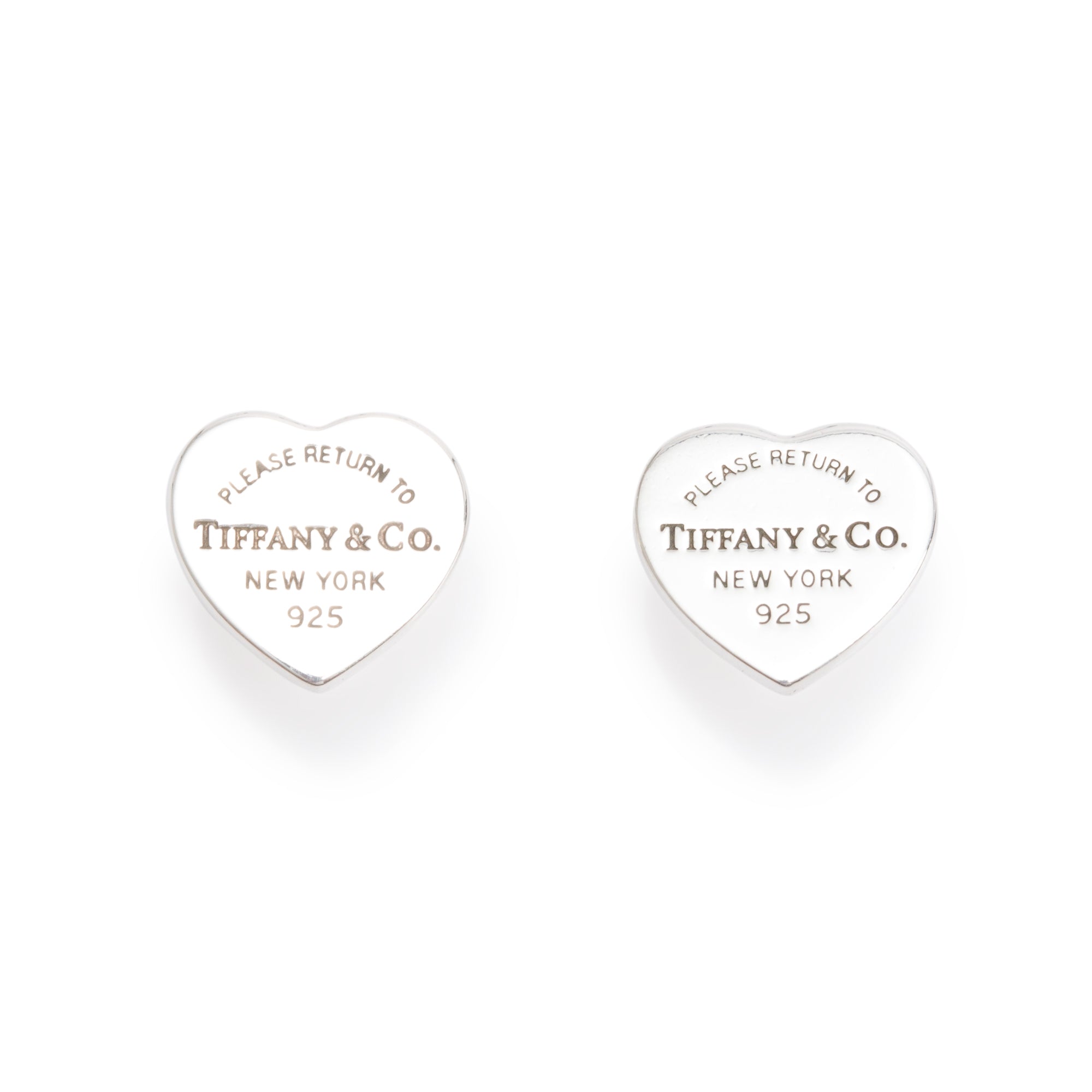 Tiffany & Co. Sterling Silver Return to Tiffany Mini Heart Tag Stud Earrings