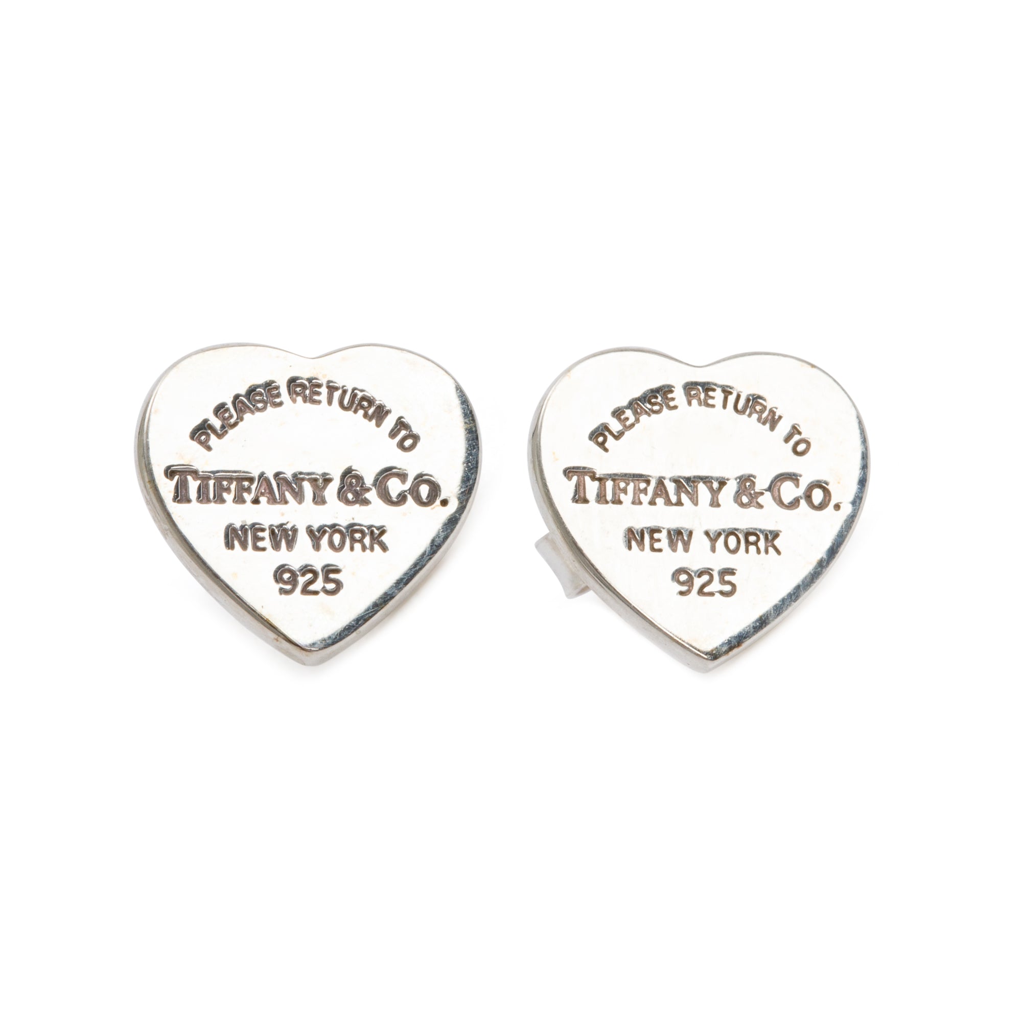 Tiffany & Co. Sterling Silver Return to Tiffany Mini Heart Tag Stud Earrings