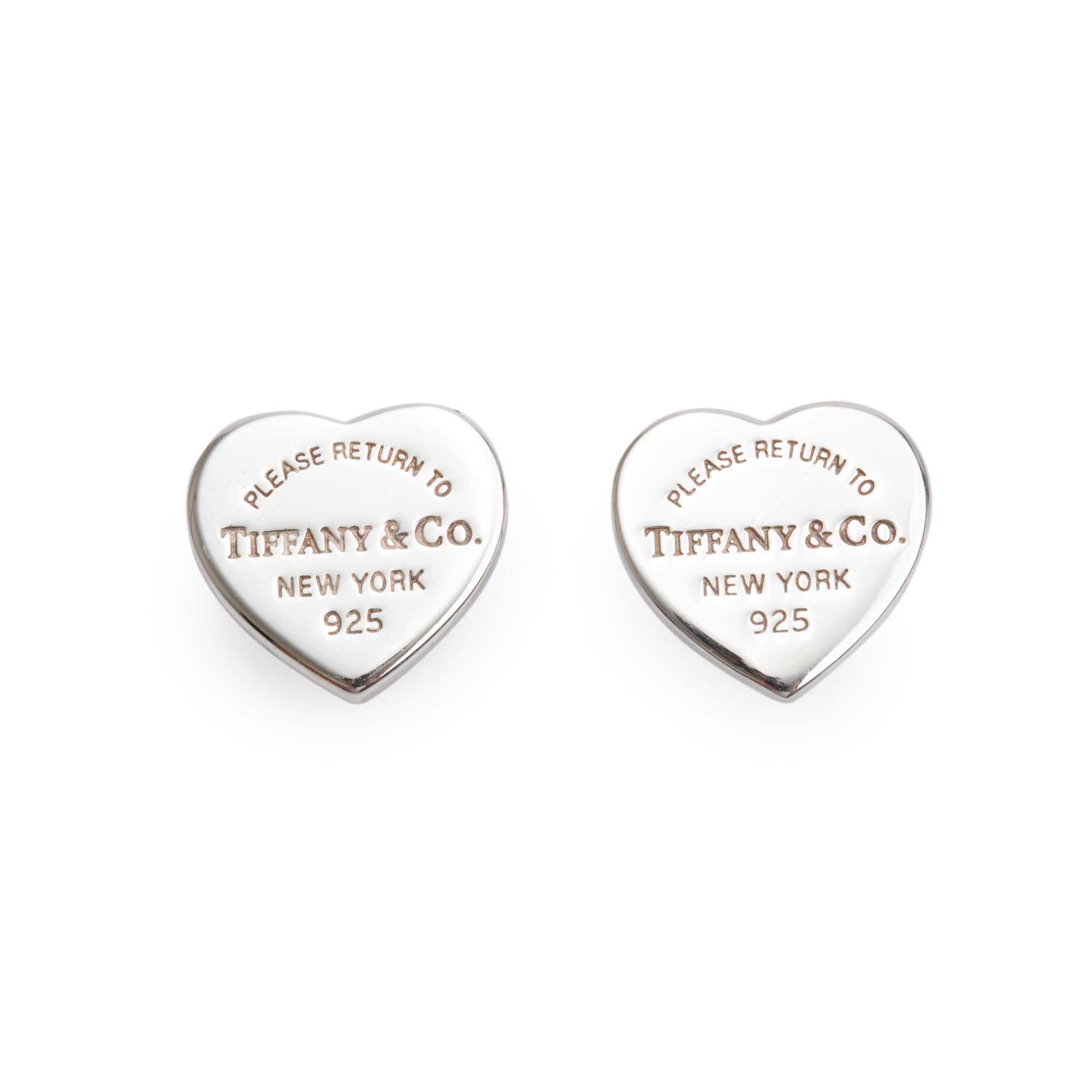 Tiffany & Co. Sterling Silver Return to Tiffany Mini Heart Tag Stud Earrings