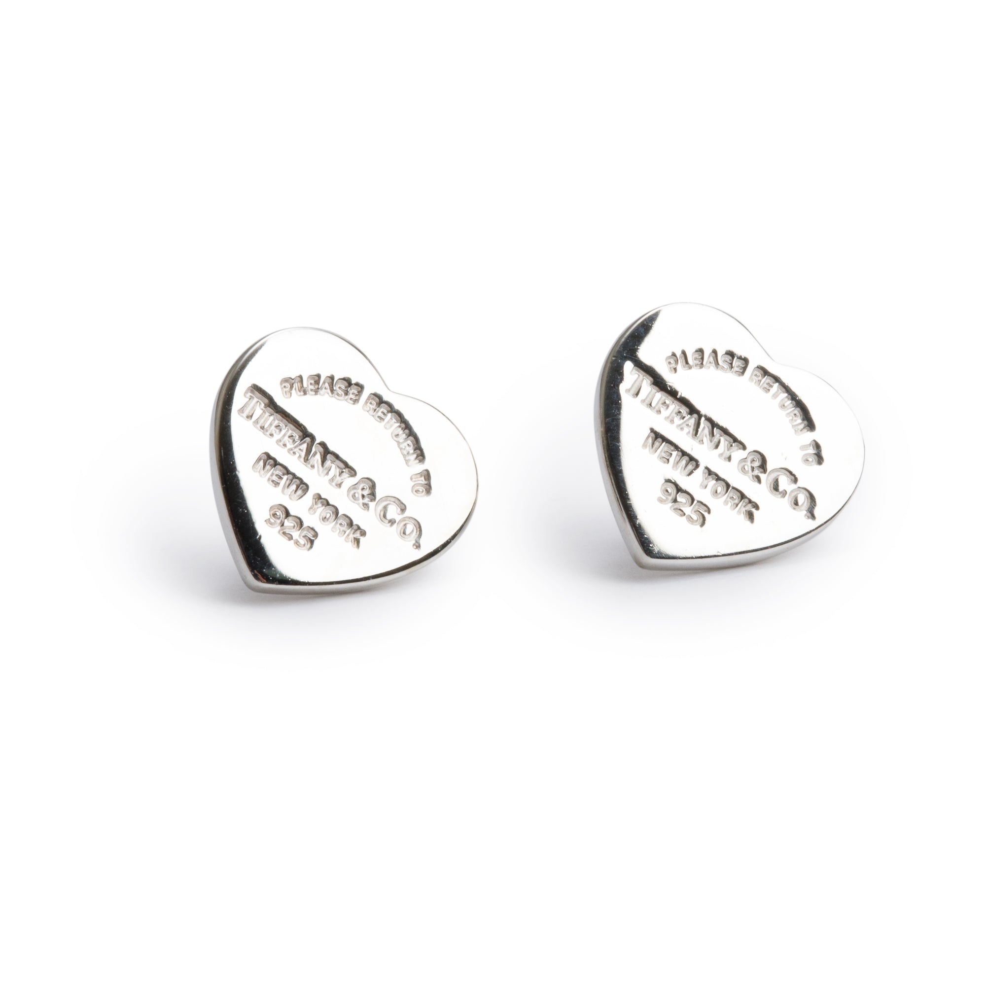 Tiffany & Co. Sterling Silver Return to Tiffany Mini Heart Tag Stud Earrings