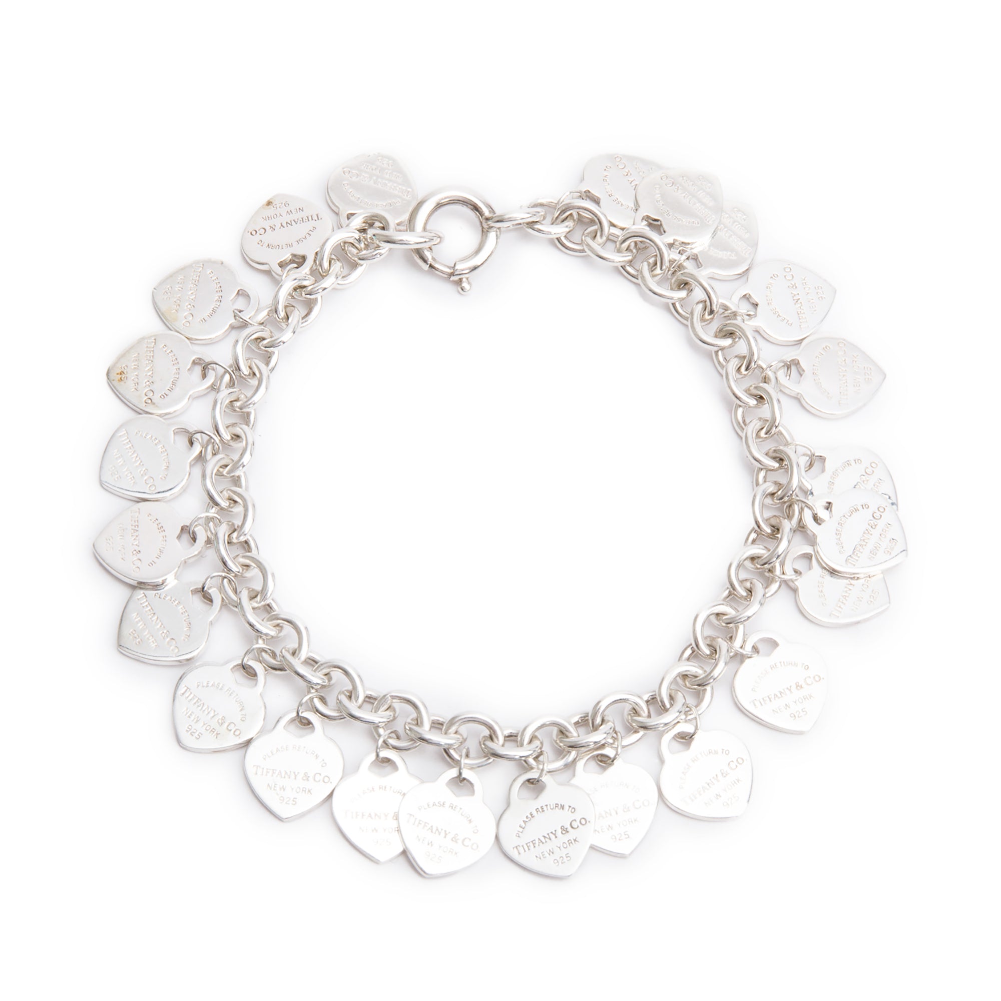 Tiffany & Co. Sterling Silver Return to Tiffany Multi-Heart Tag Bracelet w/ Box