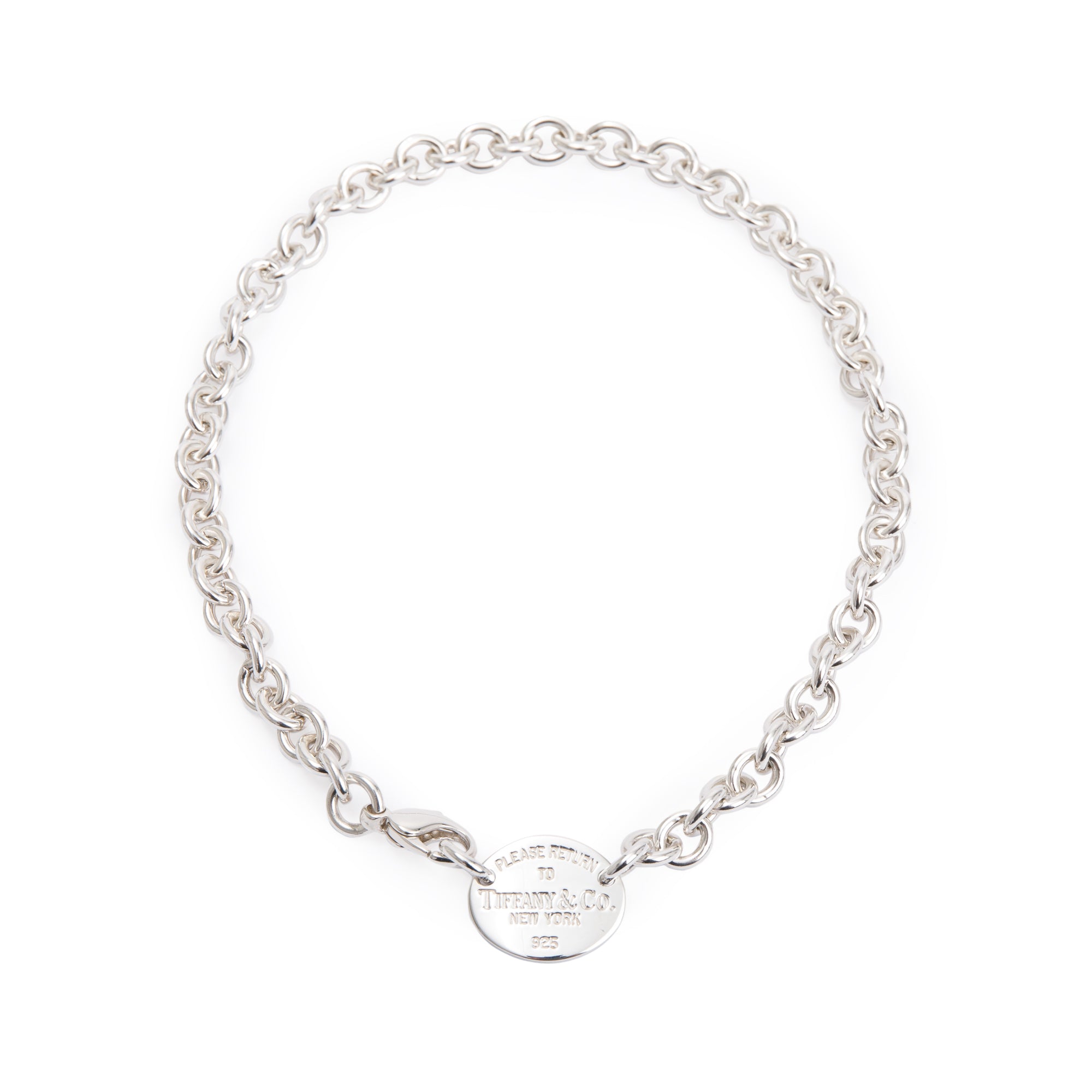 Tiffany & Co. Sterling Silver Return to Tiffany Oval Tag Choker