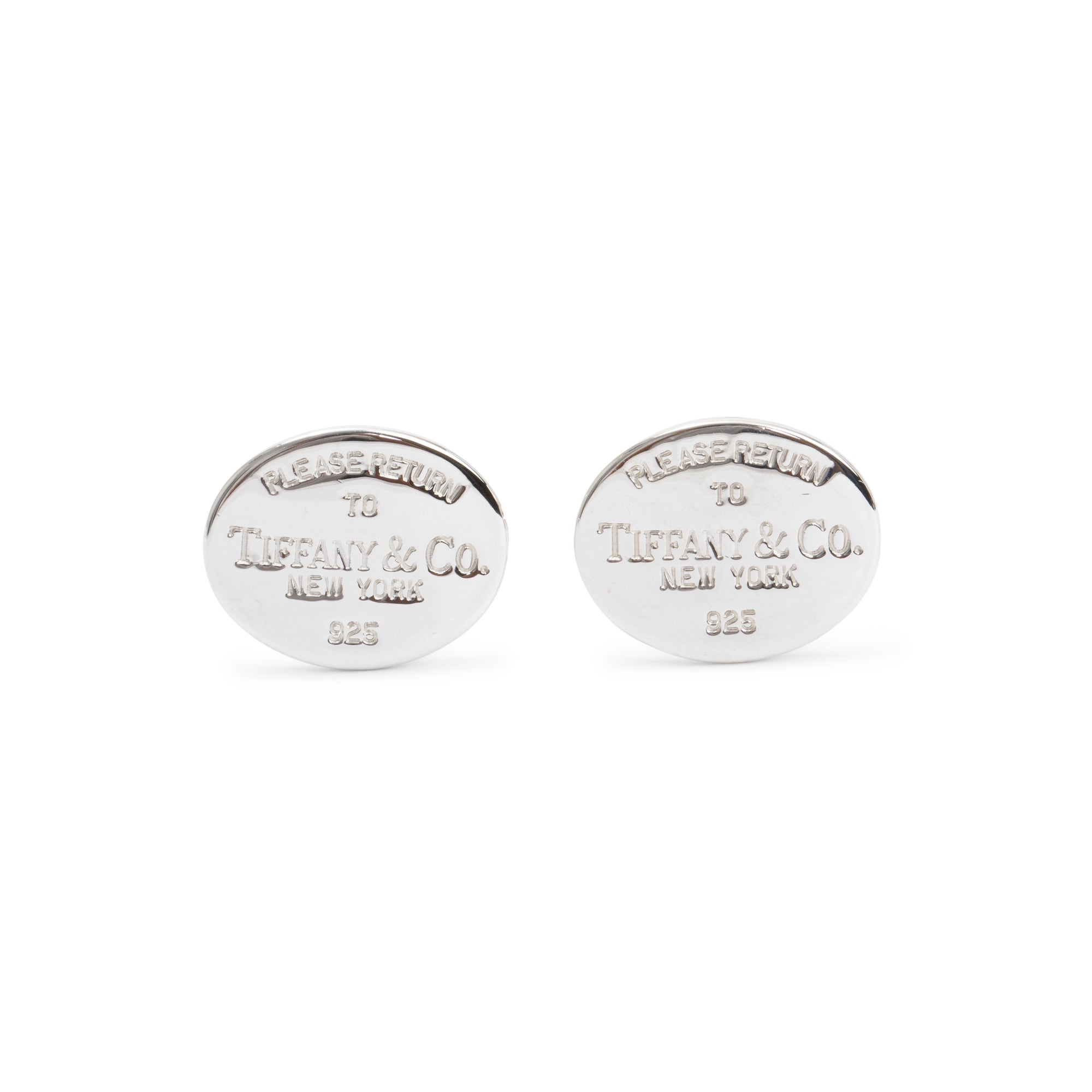 Tiffany & Co. Sterling Silver Return to Tiffany Oval Tag Cufflinks