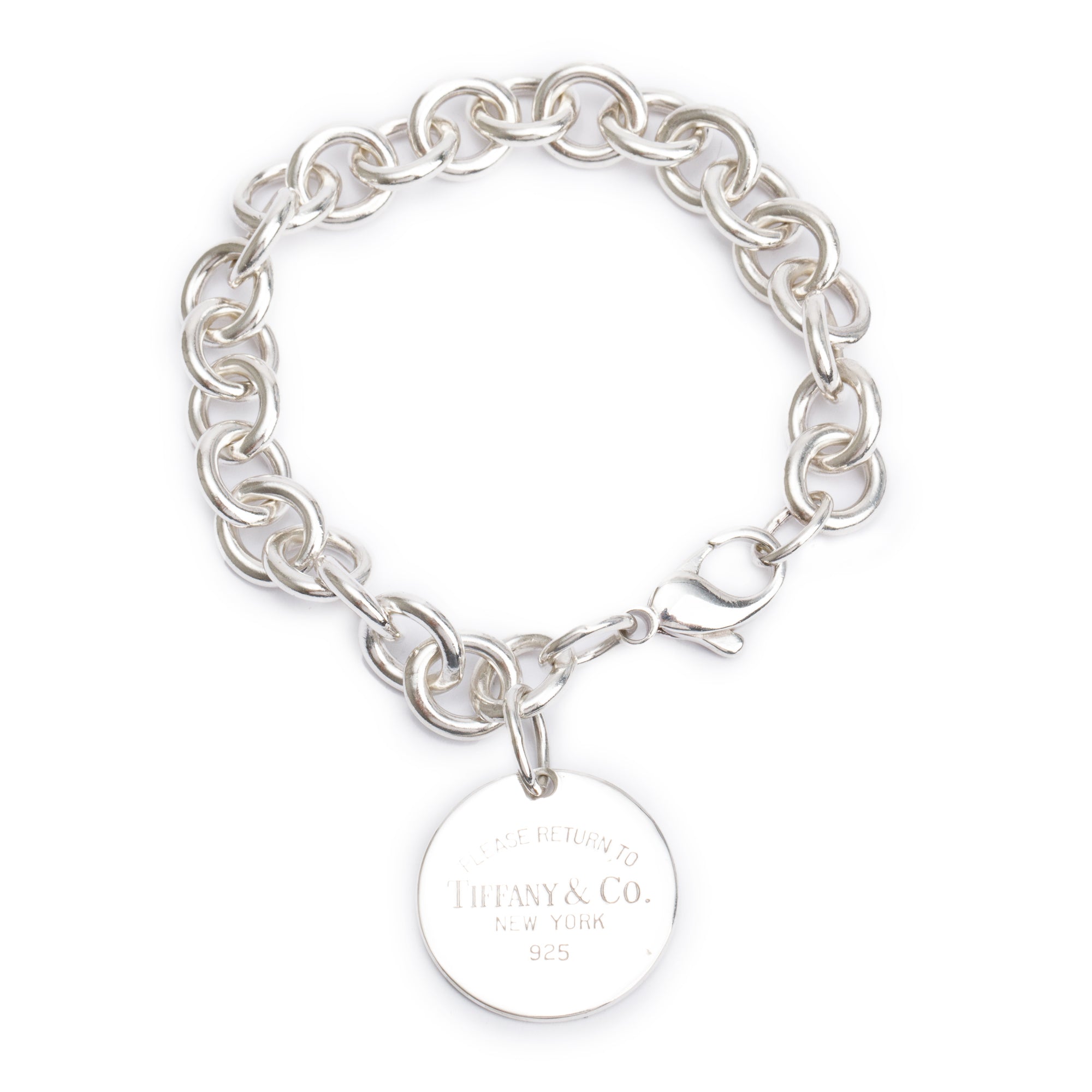 Tiffany & Co. Sterling Silver Return to Tiffany Round Tag Charm Bracelet