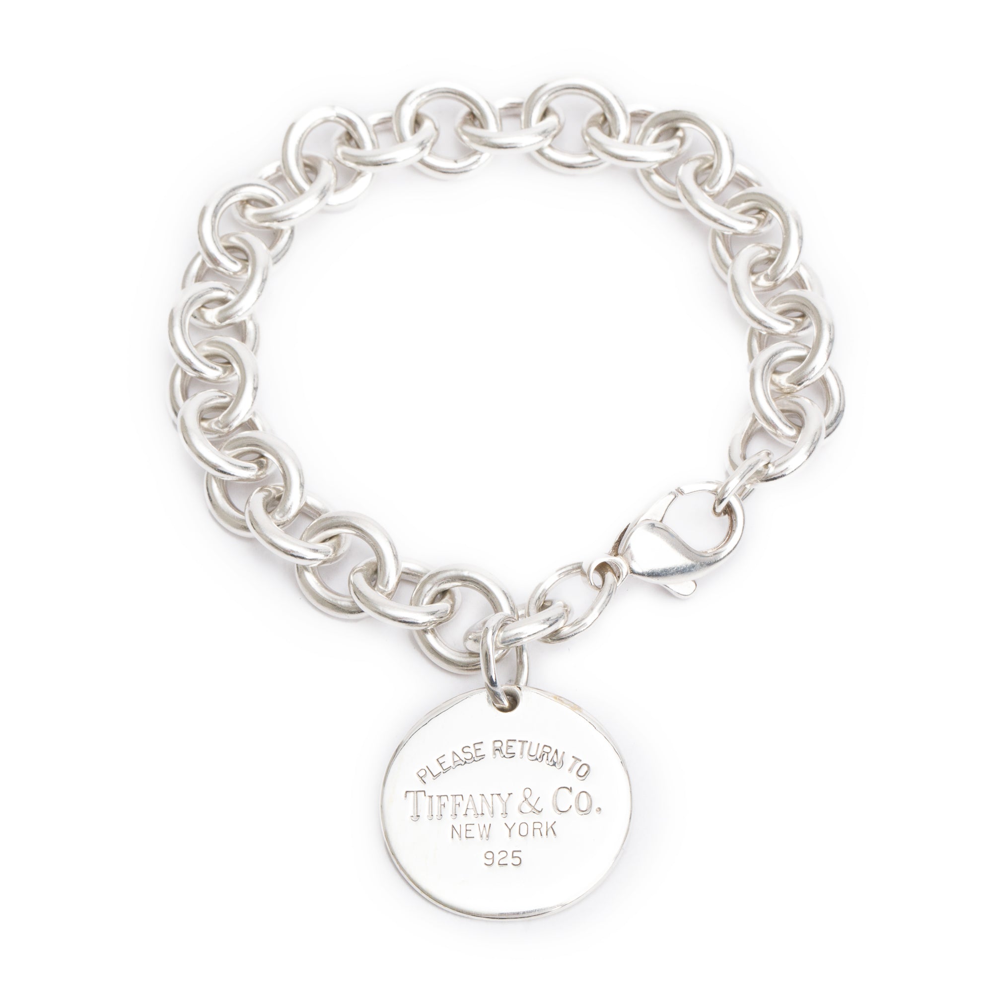 Tiffany & Co. Sterling Silver Return to Tiffany Round Tag Charm Bracelet