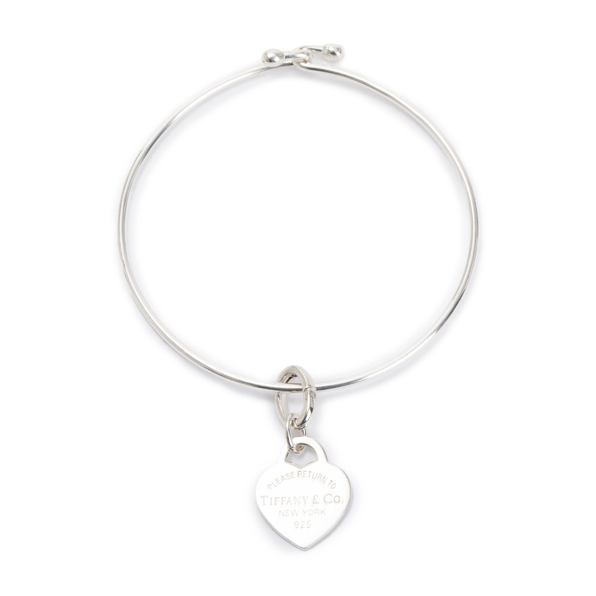 Tiffany & Co. Sterling Silver Return to Tiffany Small Heart Tag Wire Hook Bangle