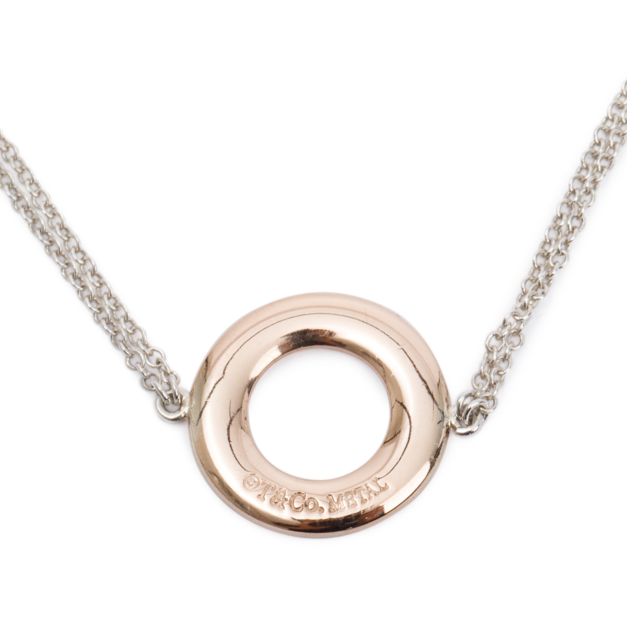 Tiffany & Co. Sterling Silver & Rubedo Metal 1837 Circle Bracelet