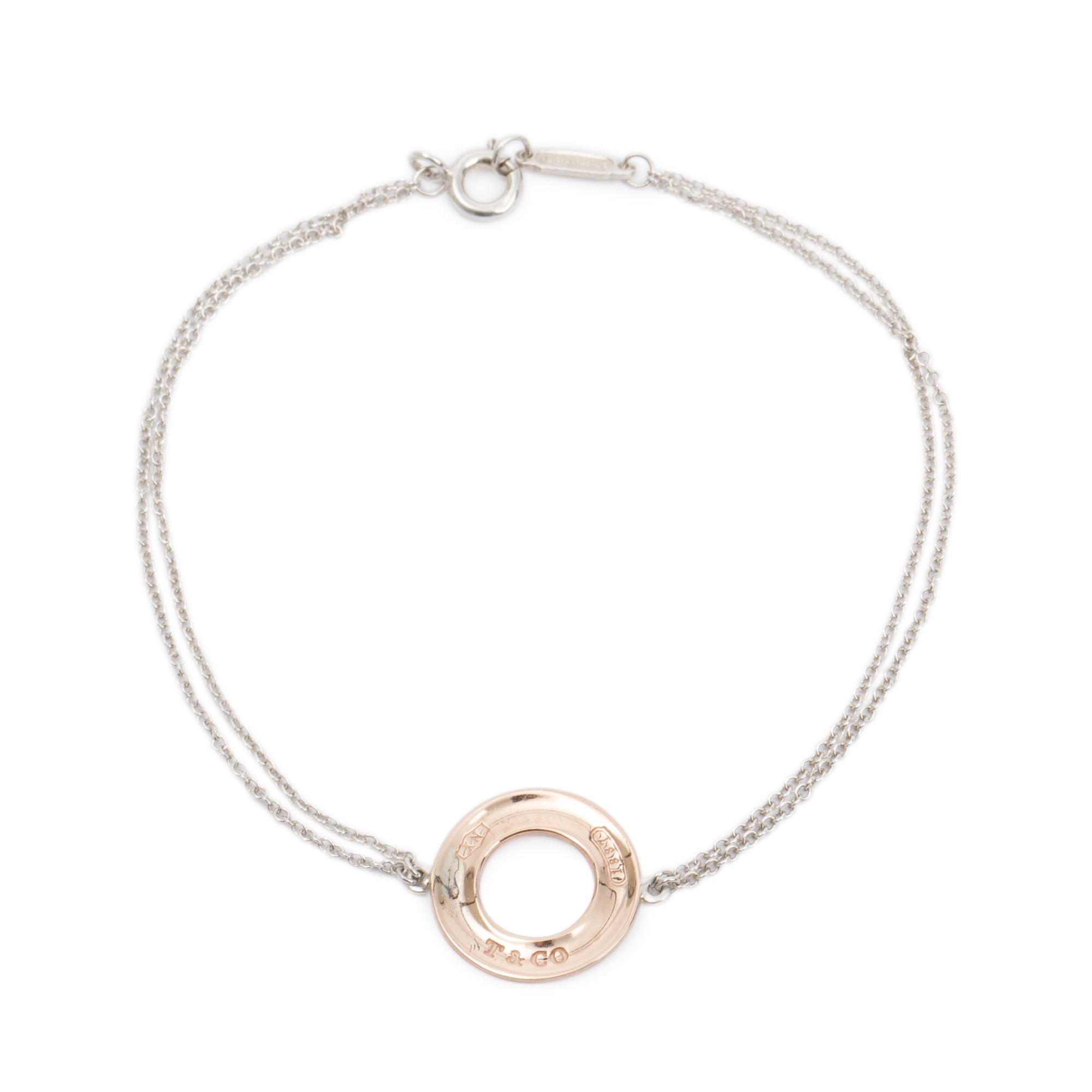 Tiffany & Co. Sterling Silver & Rubedo Metal 1837 Circle Bracelet