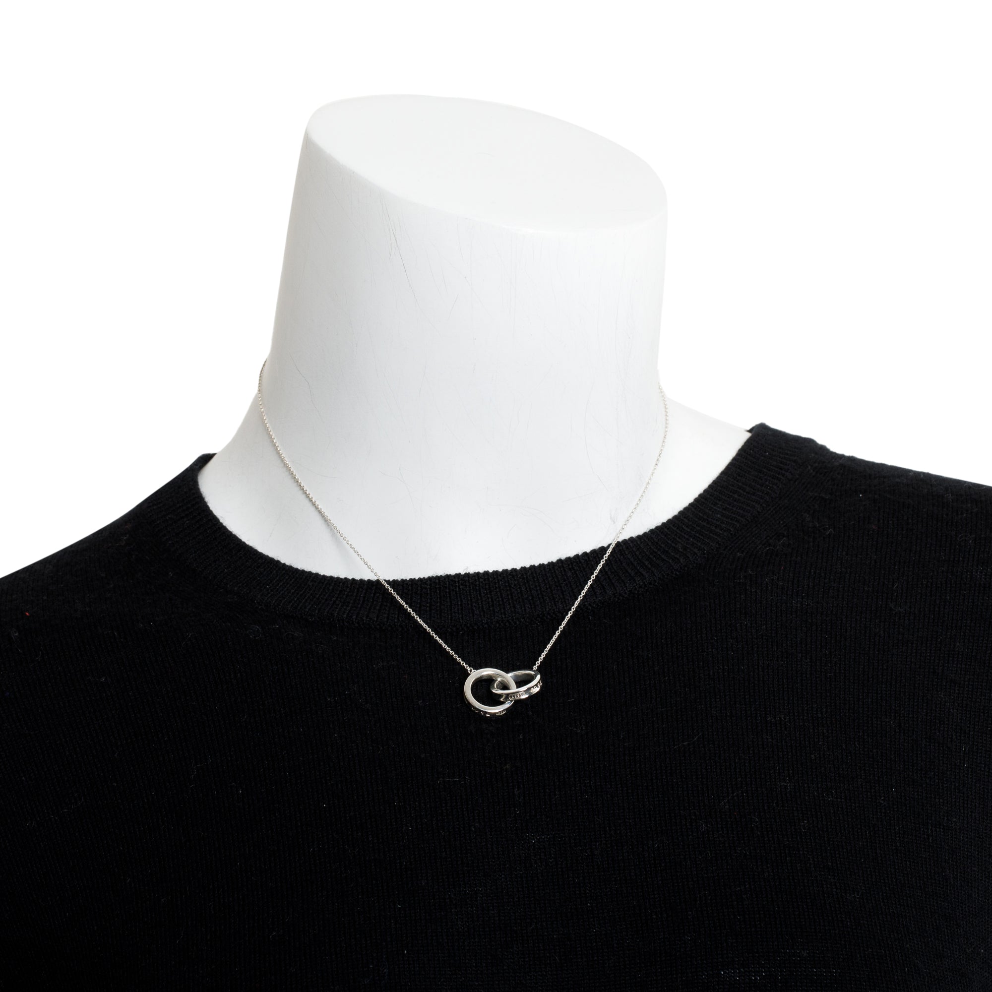 Tiffany & Co. Sterling Silver Small 1837 Interlocking Circles Pendant Necklace