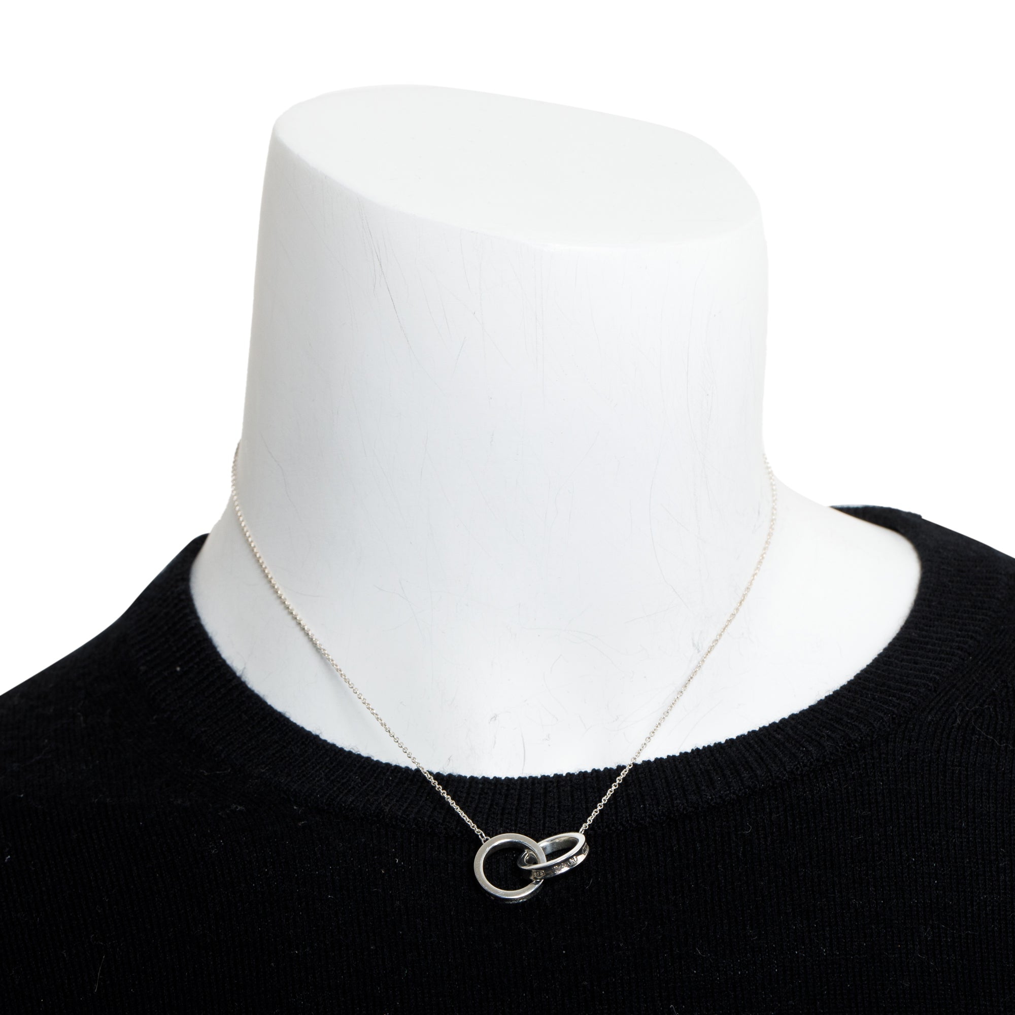 Tiffany & Co. Sterling Silver Small 1837 Interlocking Circles Pendant Necklace