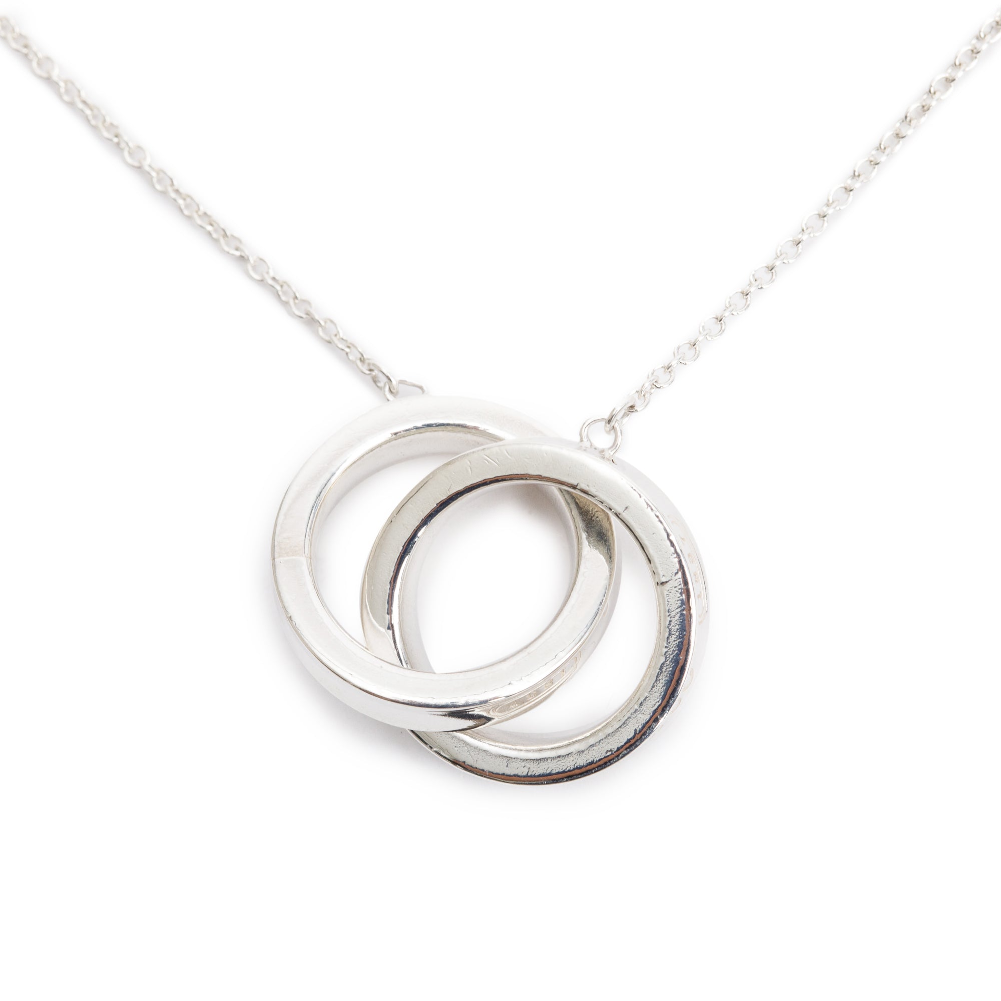 Tiffany & Co. Sterling Silver Small 1837 Interlocking Circles Pendant Necklace
