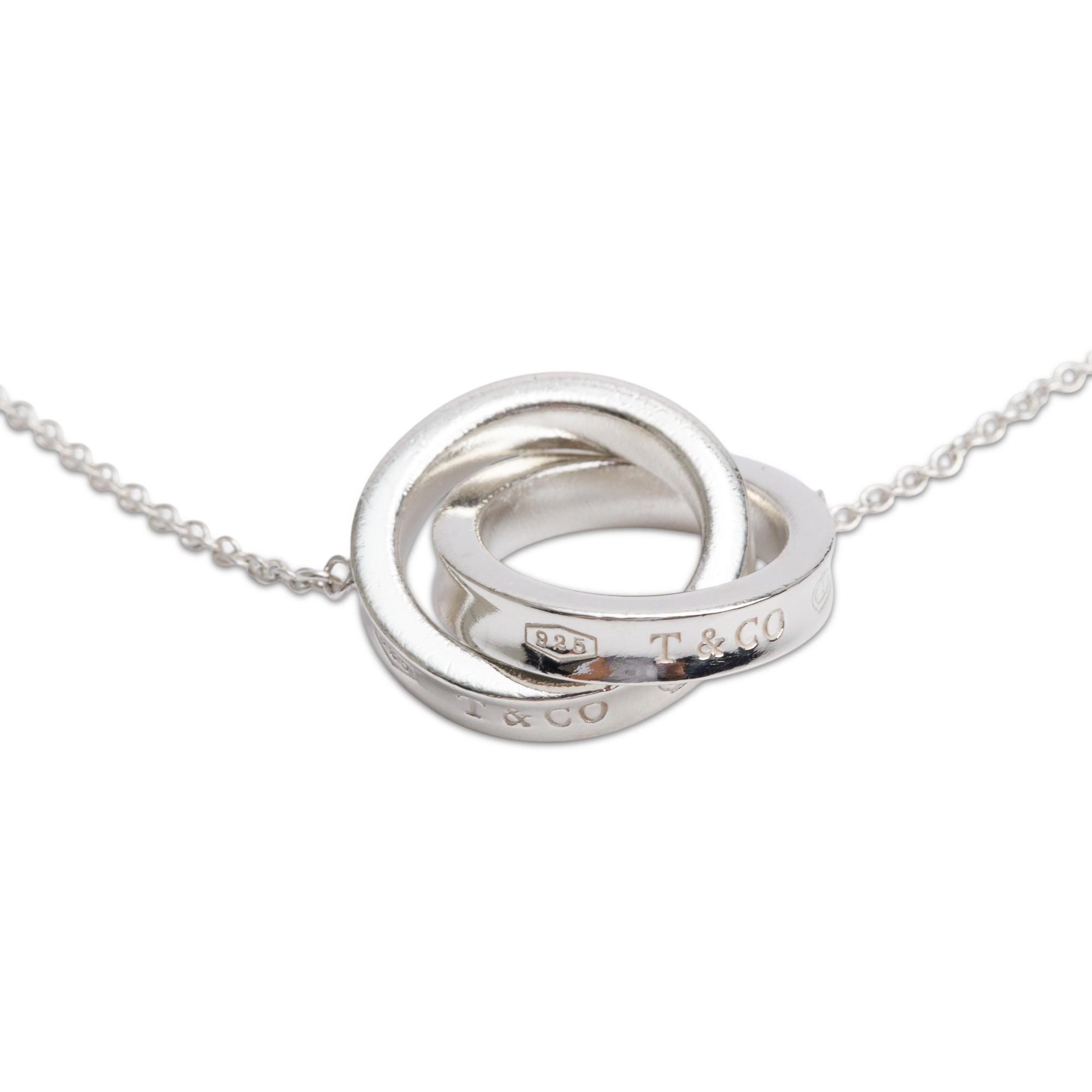 Tiffany & Co. Sterling Silver Small 1837 Interlocking Circles Pendant Necklace