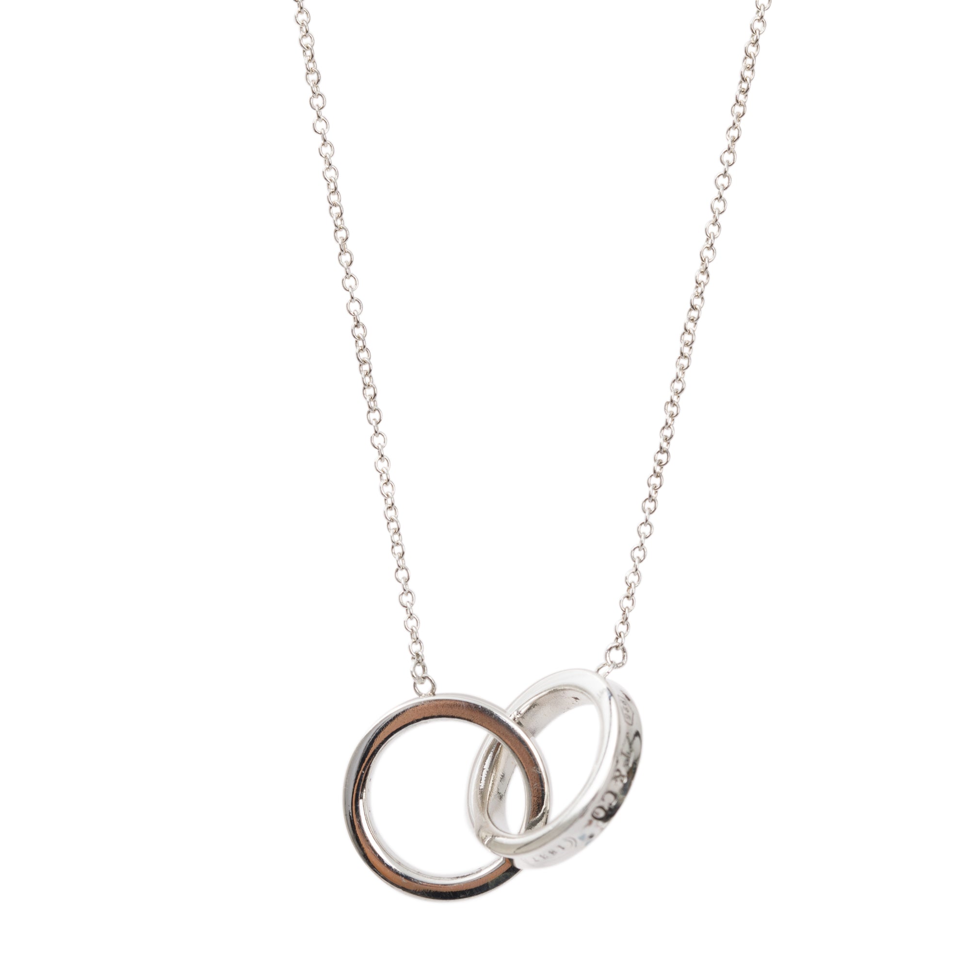 Tiffany & Co. Sterling Silver Small 1837 Interlocking Circles Pendant Necklace