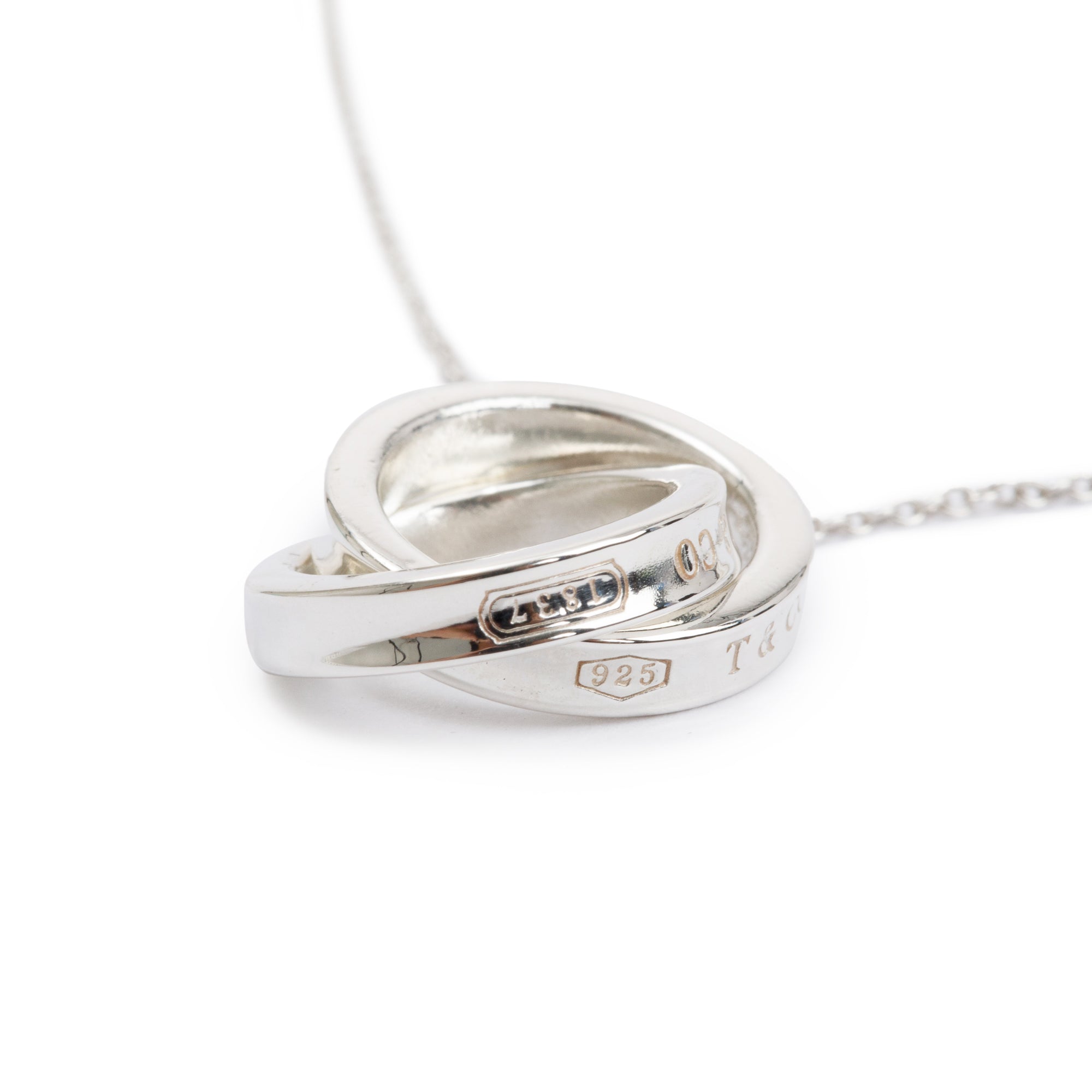 Tiffany & Co. Sterling Silver Small 1837 Interlocking Circles Pendant Necklace