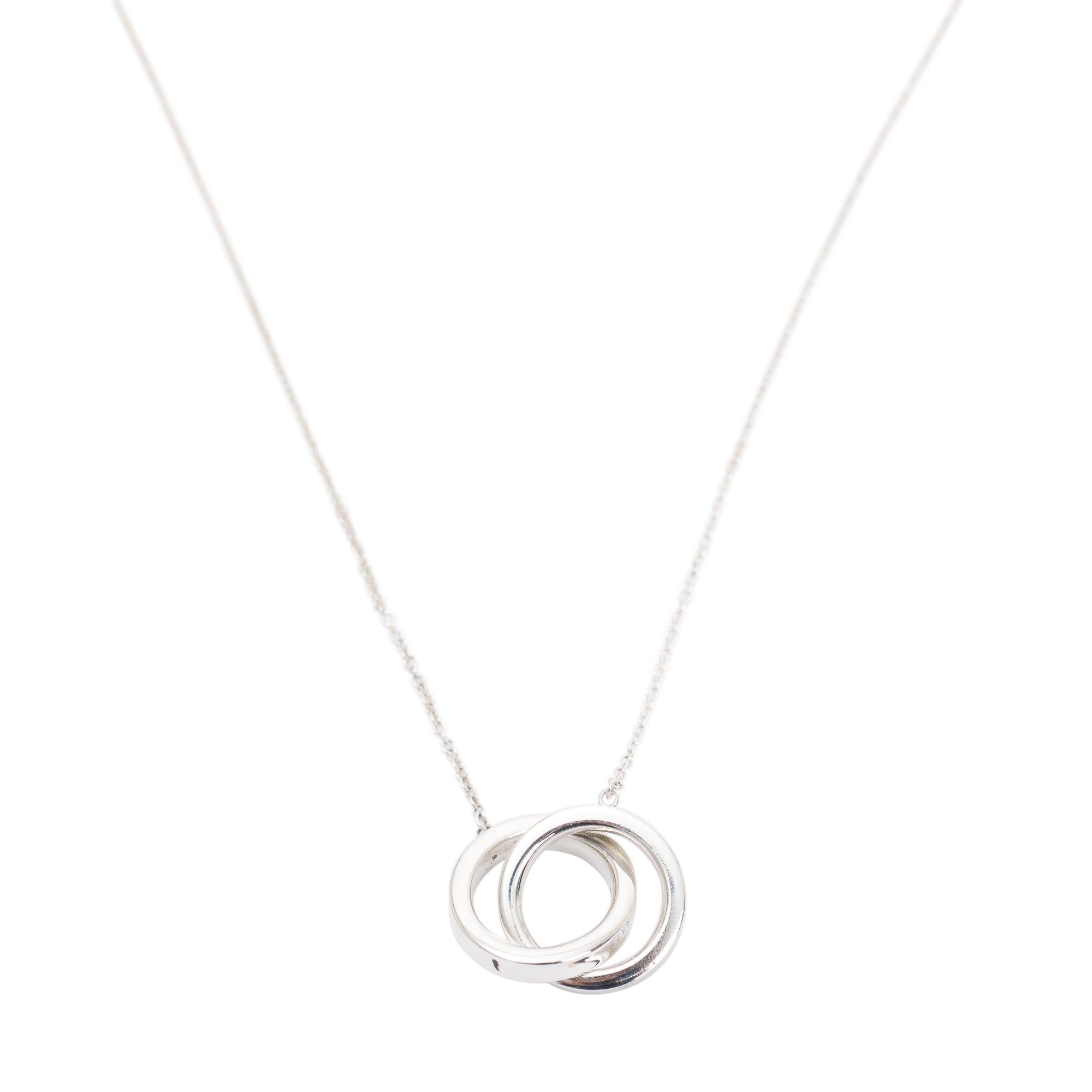 Tiffany & Co. Sterling Silver Small 1837 Interlocking Circles Pendant Necklace
