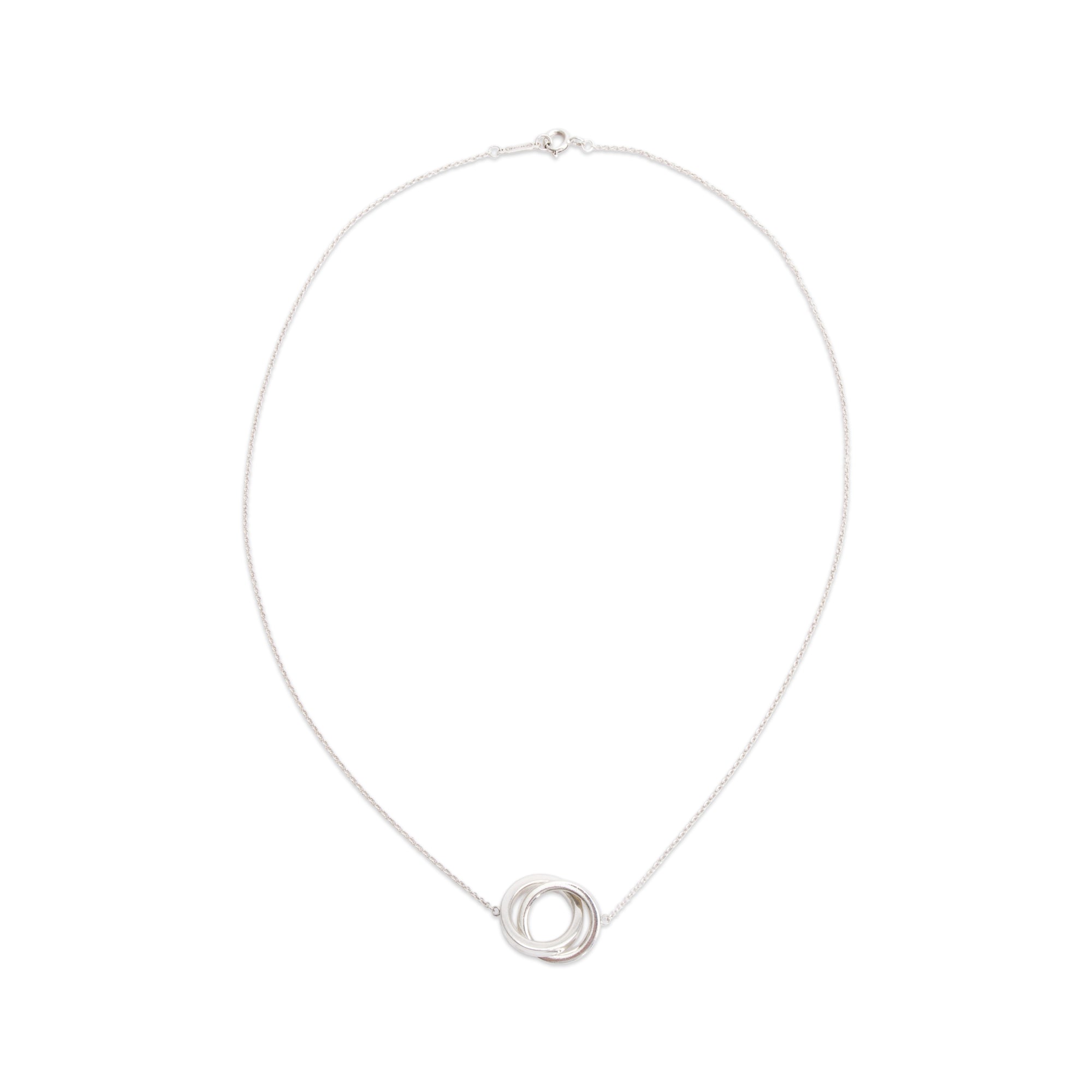 Tiffany & Co. Sterling Silver Small 1837 Interlocking Circles Pendant Necklace