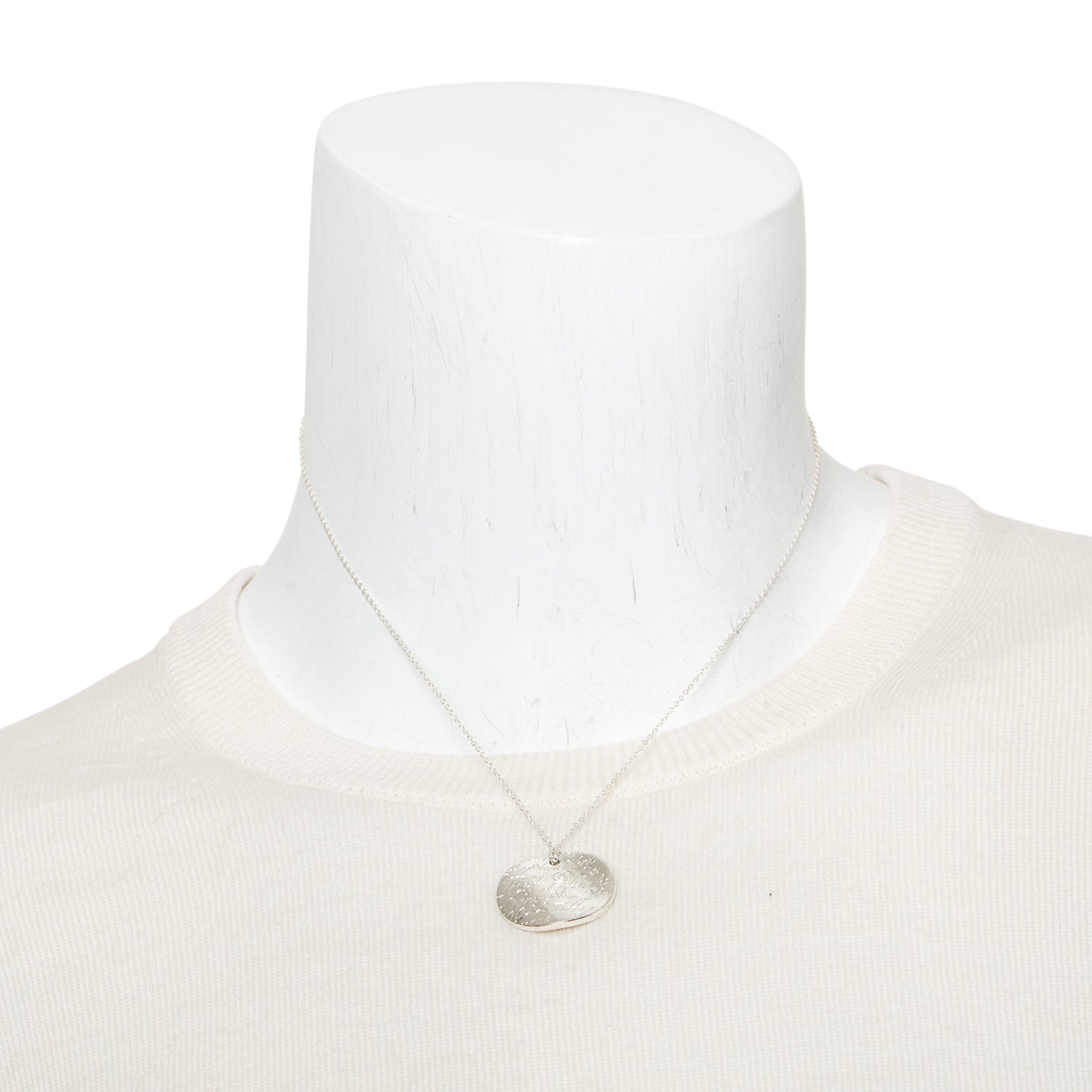 Tiffany & Co. Sterling Silver Small Notes Round Pendant Necklace