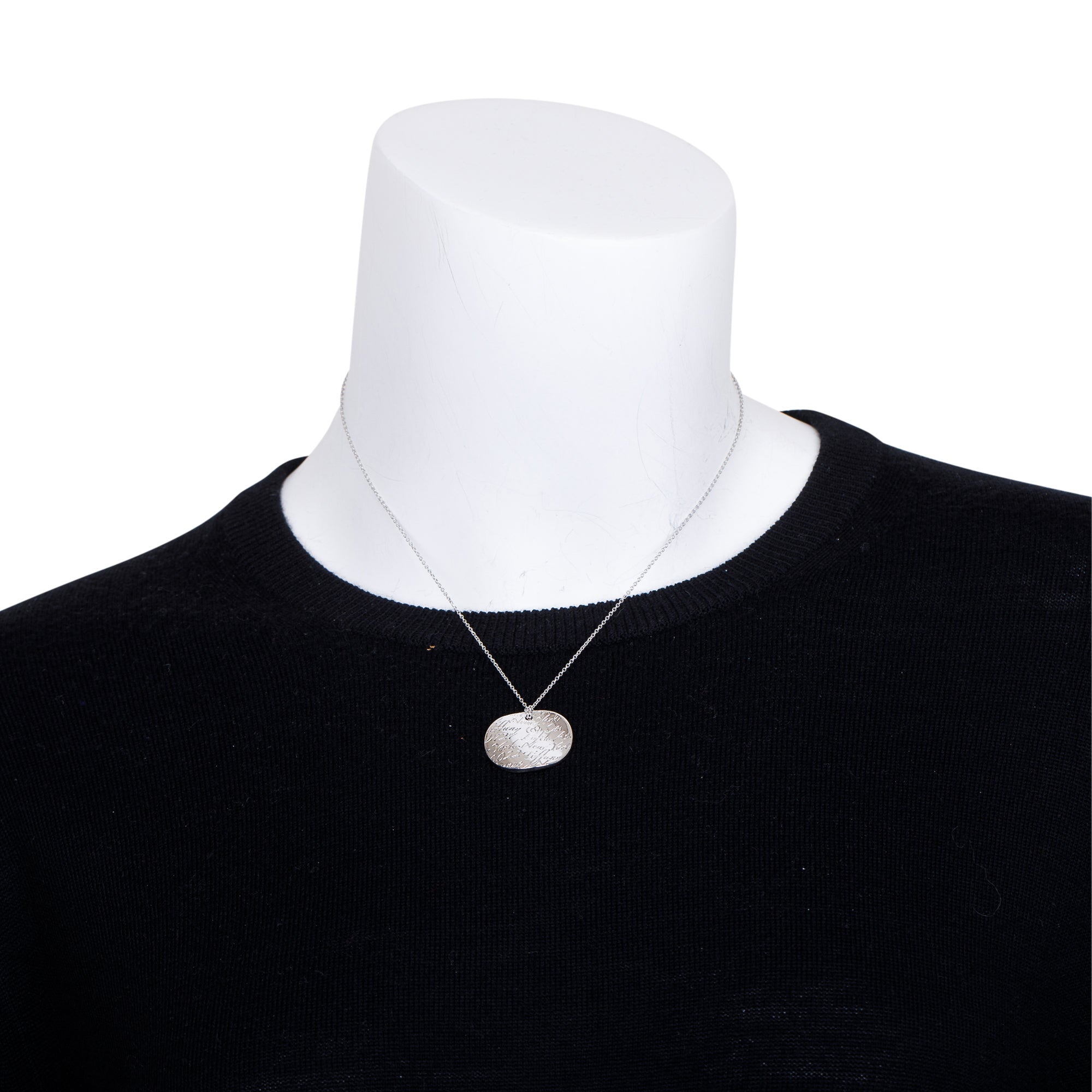 Tiffany & Co. Sterling Silver Small Notes Round Pendant Necklace