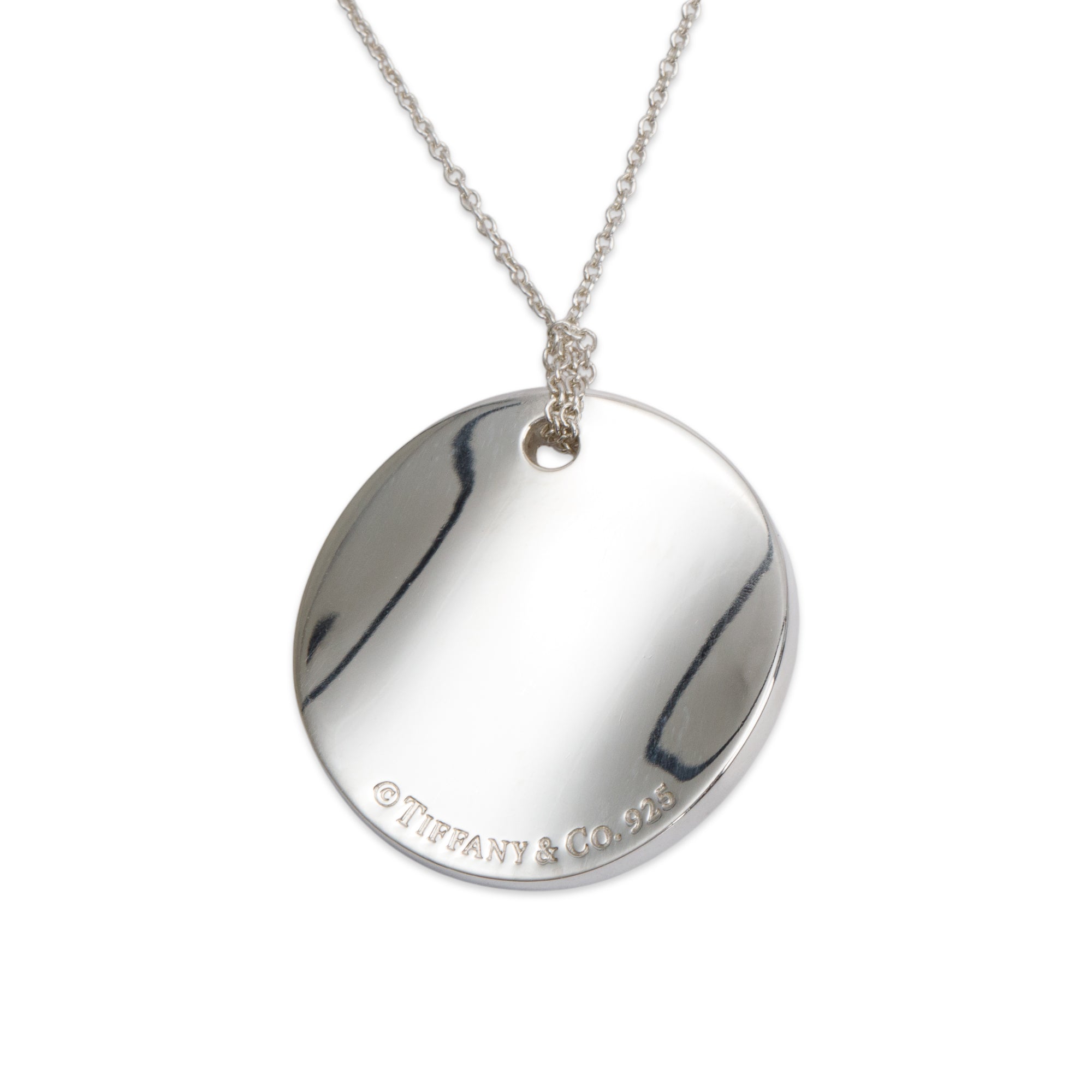 Tiffany & Co. Sterling Silver Small Notes Round Pendant Necklace