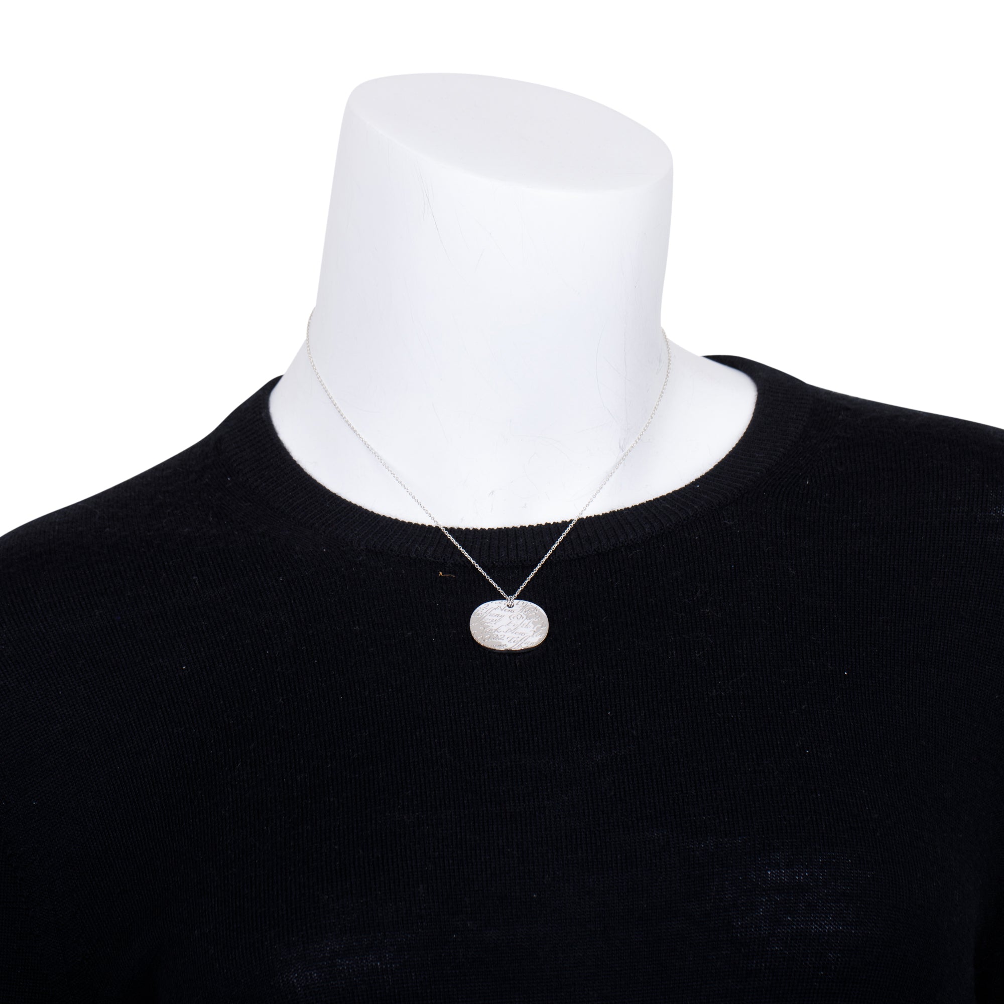 Tiffany & Co. Sterling Silver Small Notes Round Pendant Necklace