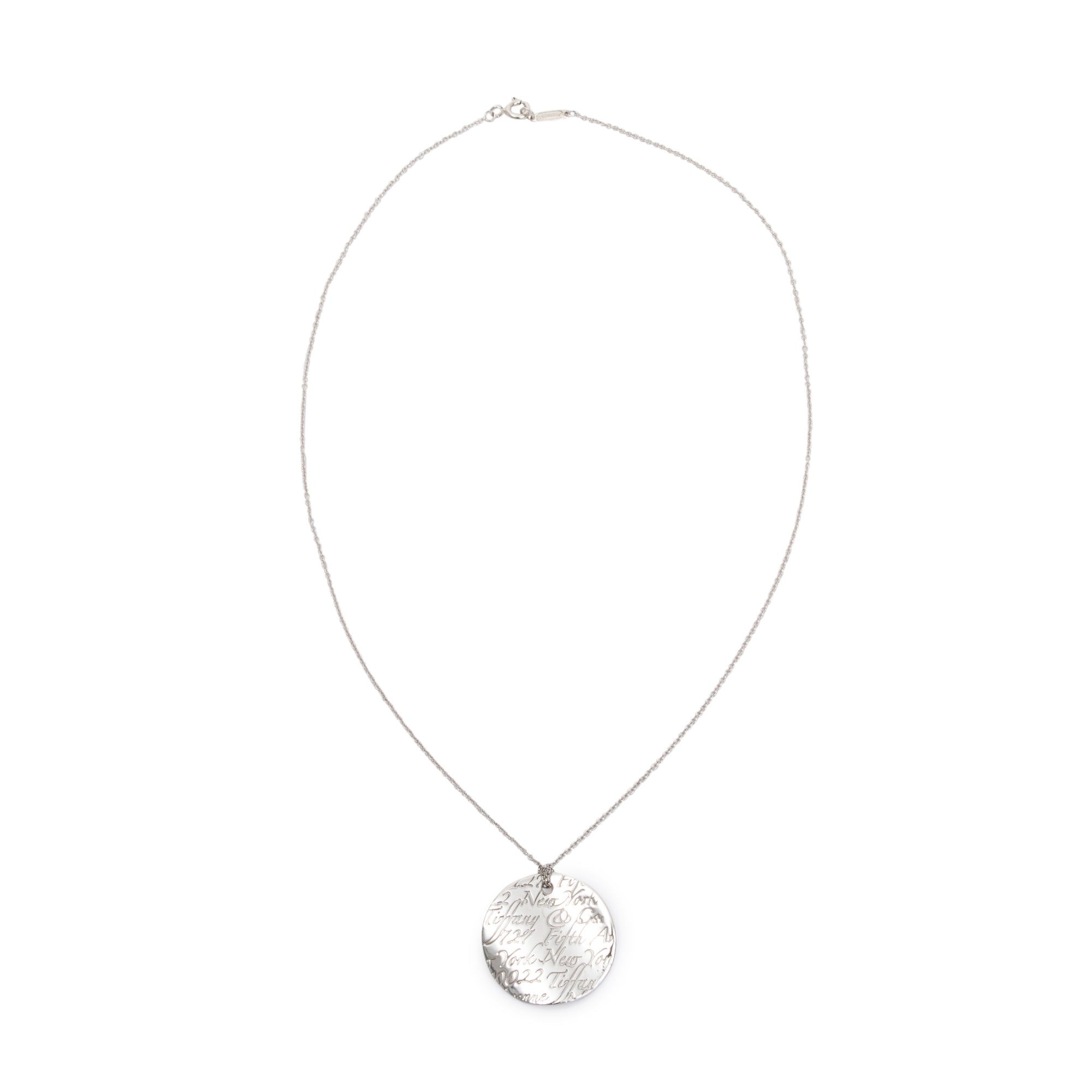 Tiffany & Co. Sterling Silver Small Notes Round Pendant Necklace