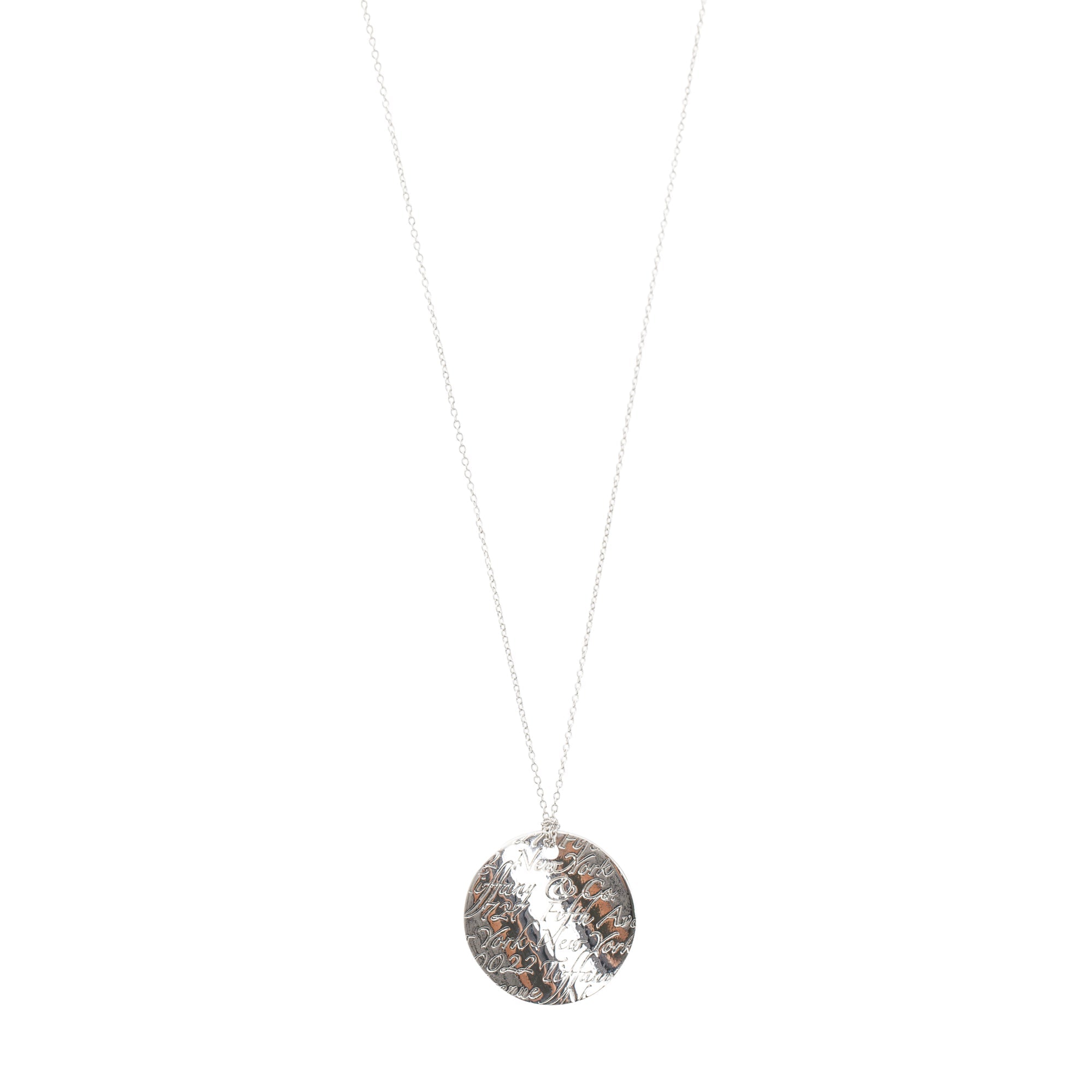 Tiffany & Co. Sterling Silver Small Notes Round Pendant Necklace