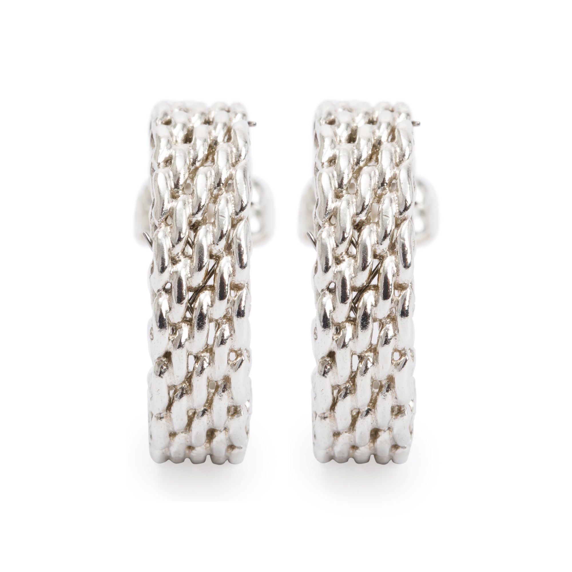 Tiffany & Co. Sterling Silver Small Somerset Hoop Earrings