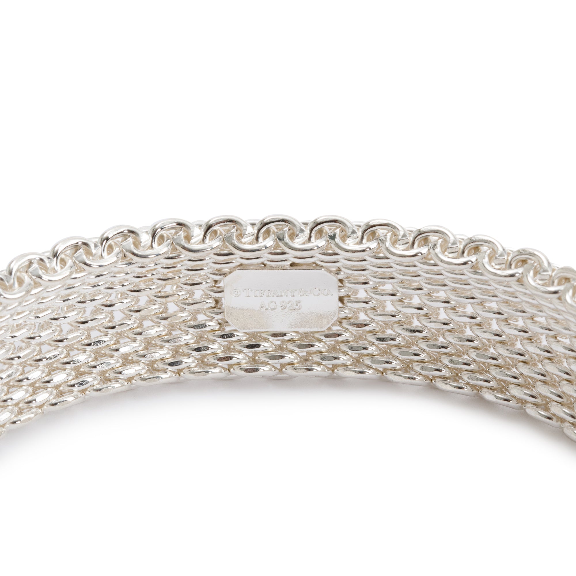 Tiffany & Co. Sterling Silver Somerset Bangle Bracelet w/ Box