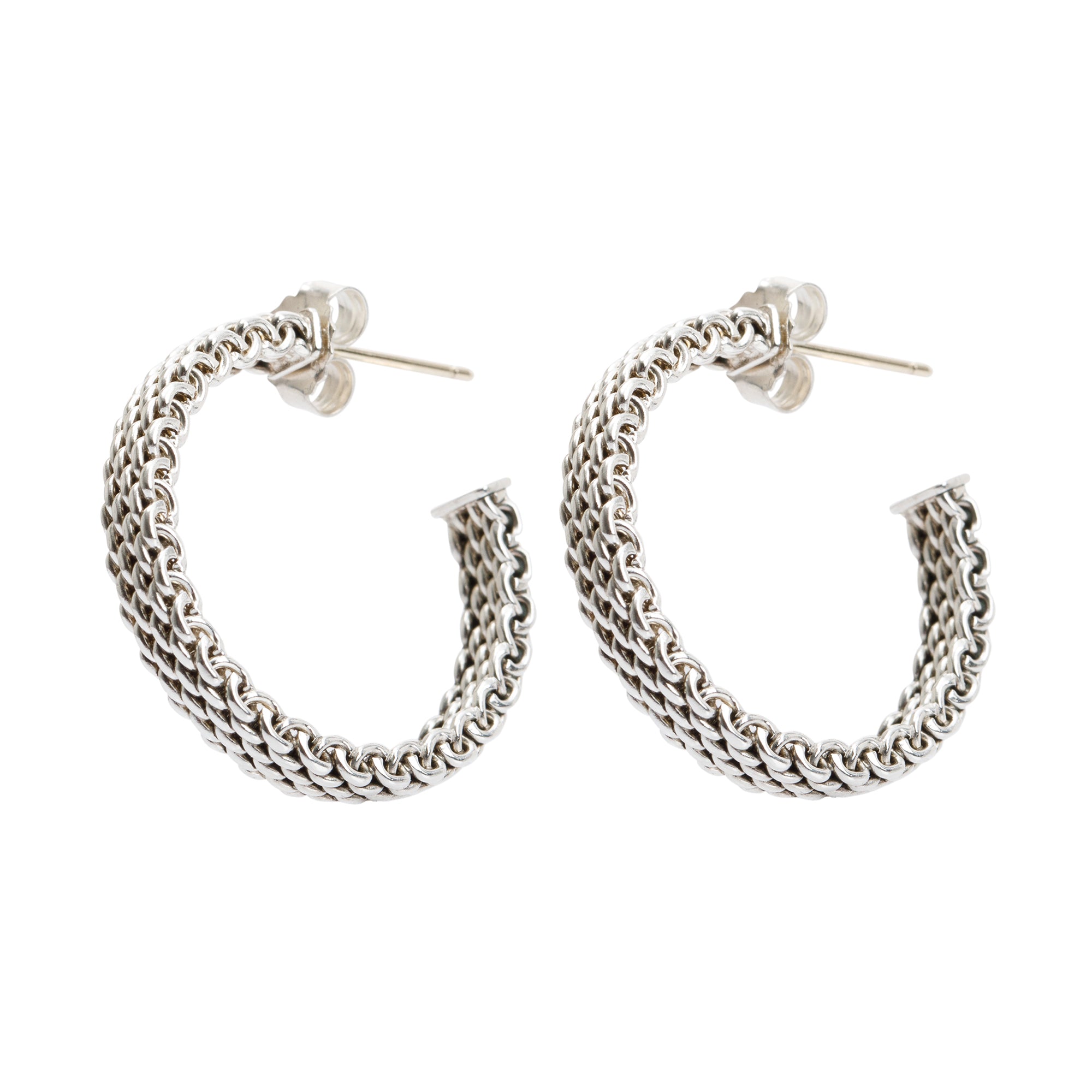 Tiffany & Co. Sterling Silver Somerset Medium Hoop Earrings