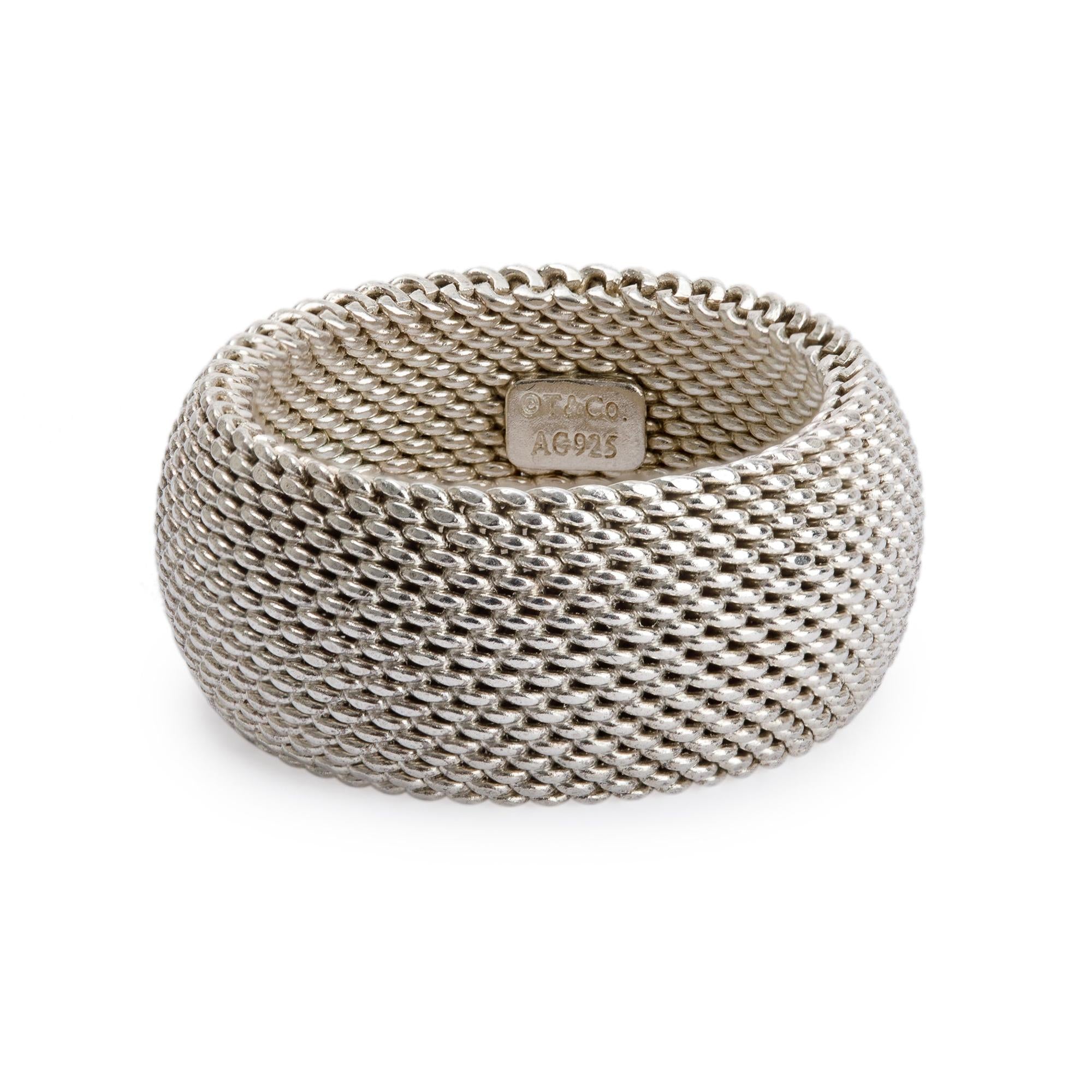 Tiffany & Co. Sterling Silver Somerset Mesh Band Ring