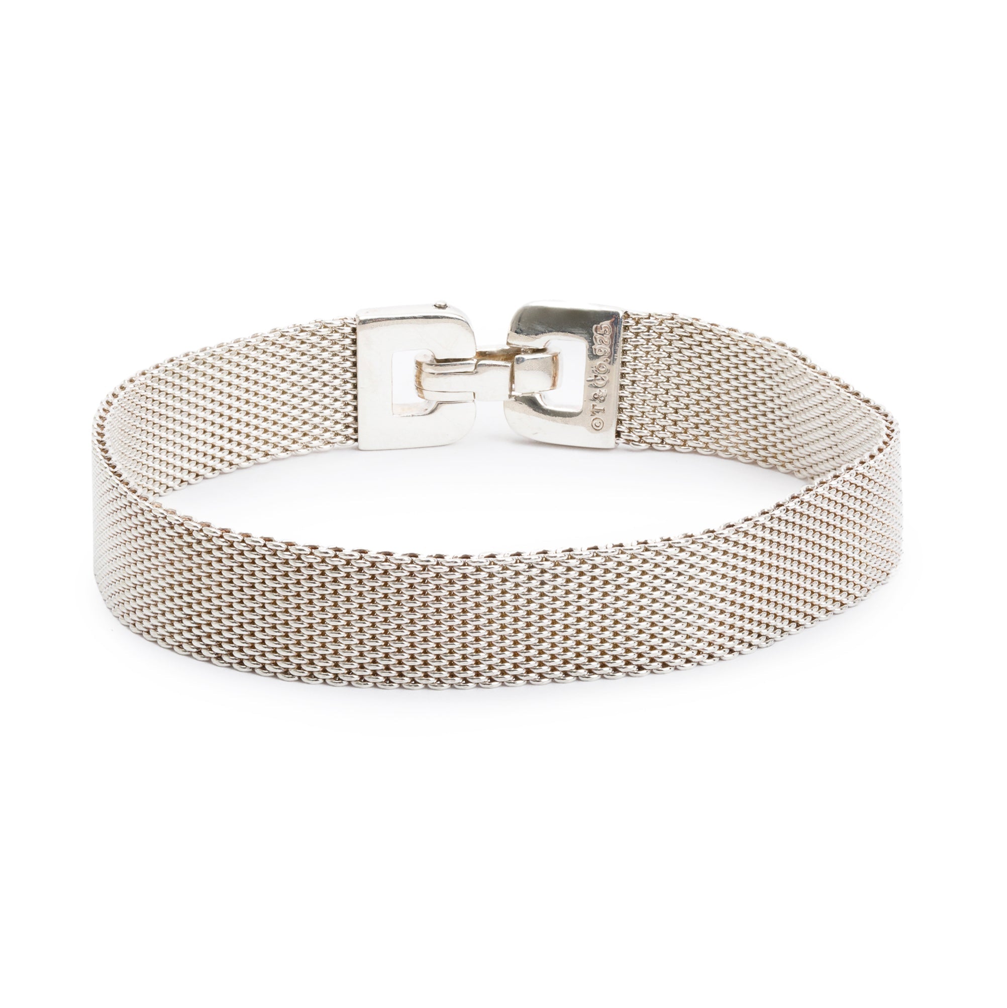 Tiffany & Co. Sterling Silver Somerset Mesh Buckle Bracelet