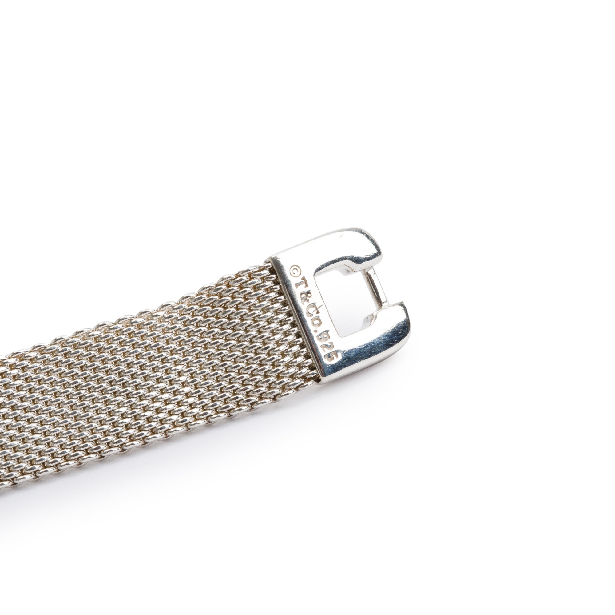 Tiffany & Co. Sterling Silver Somerset Mesh Buckle Bracelet