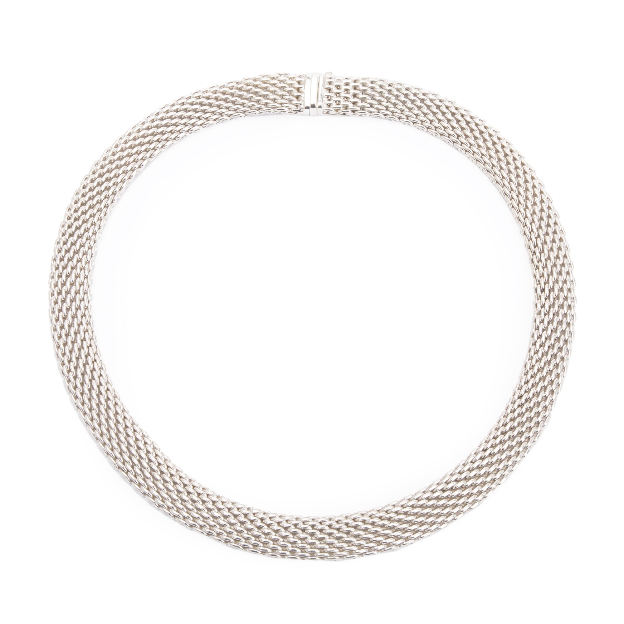Tiffany & Co. Sterling Silver Somerset Mesh Collar Necklace